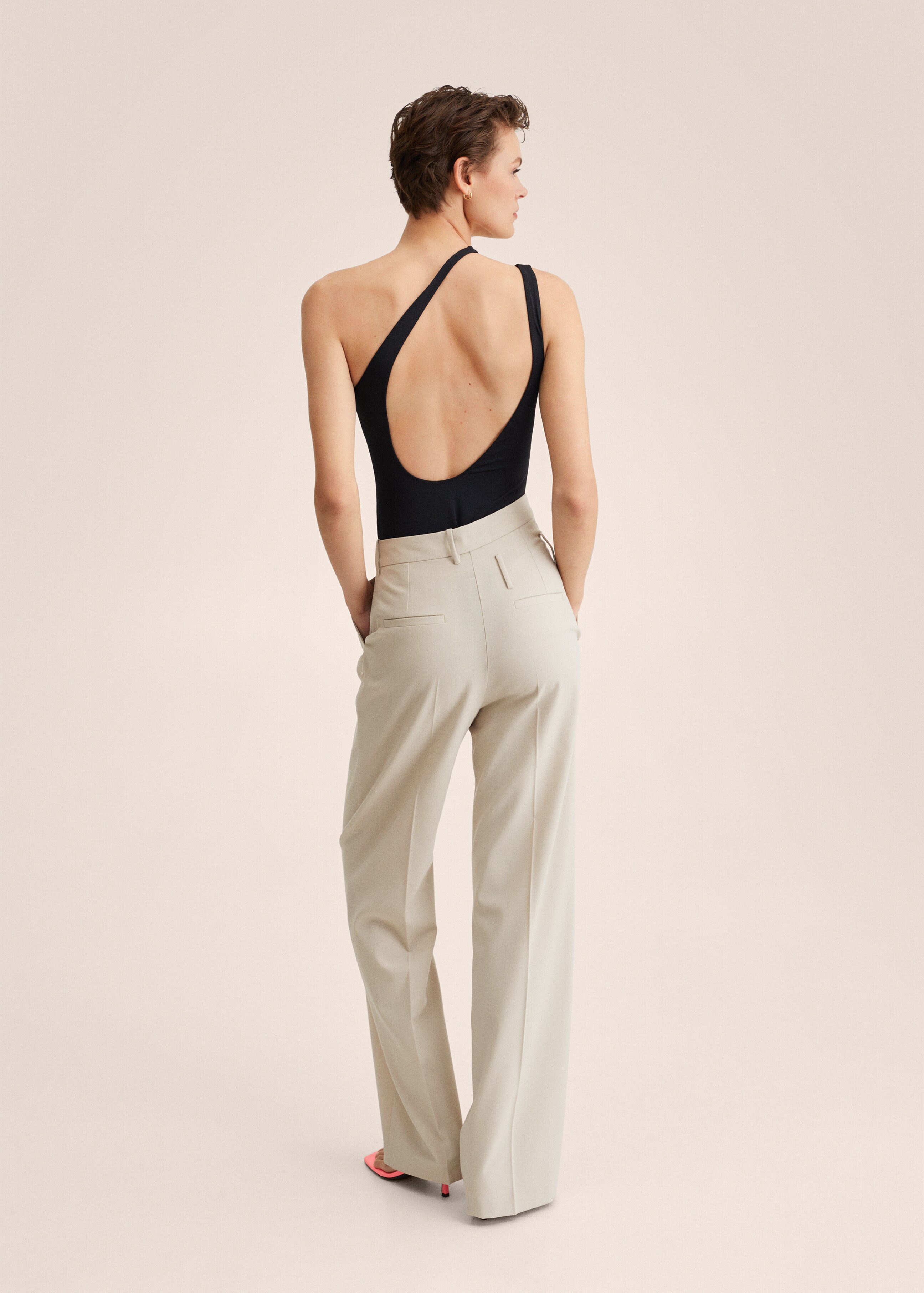 Wideleg double-waist trousers - Reverse of the article