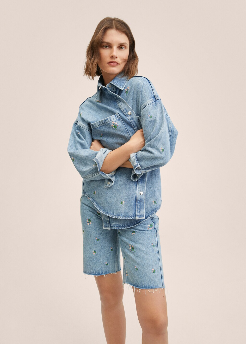 Oversized denim overshirt - Medium plane