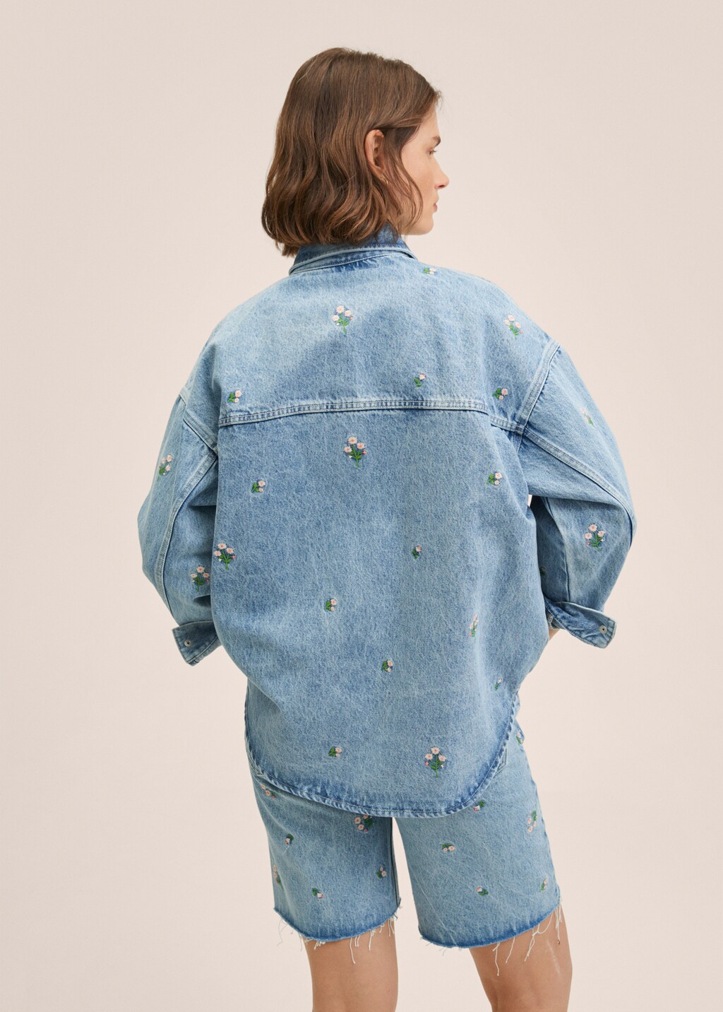 Oversized denim overshirt - Reverse of the article