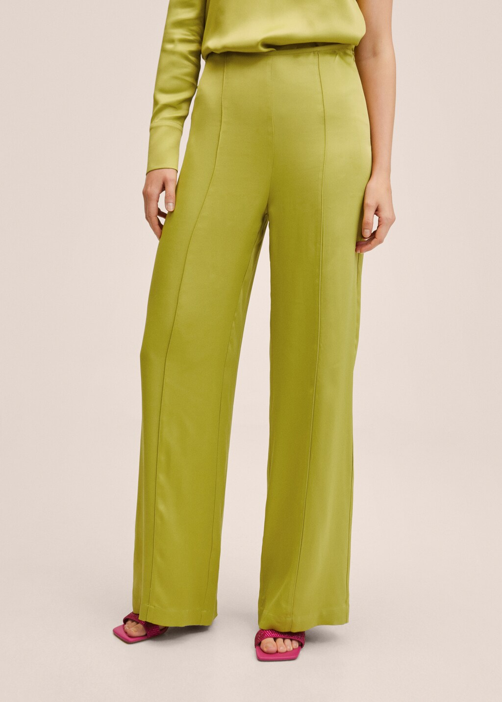 Satin palazzo trousers - Medium plane