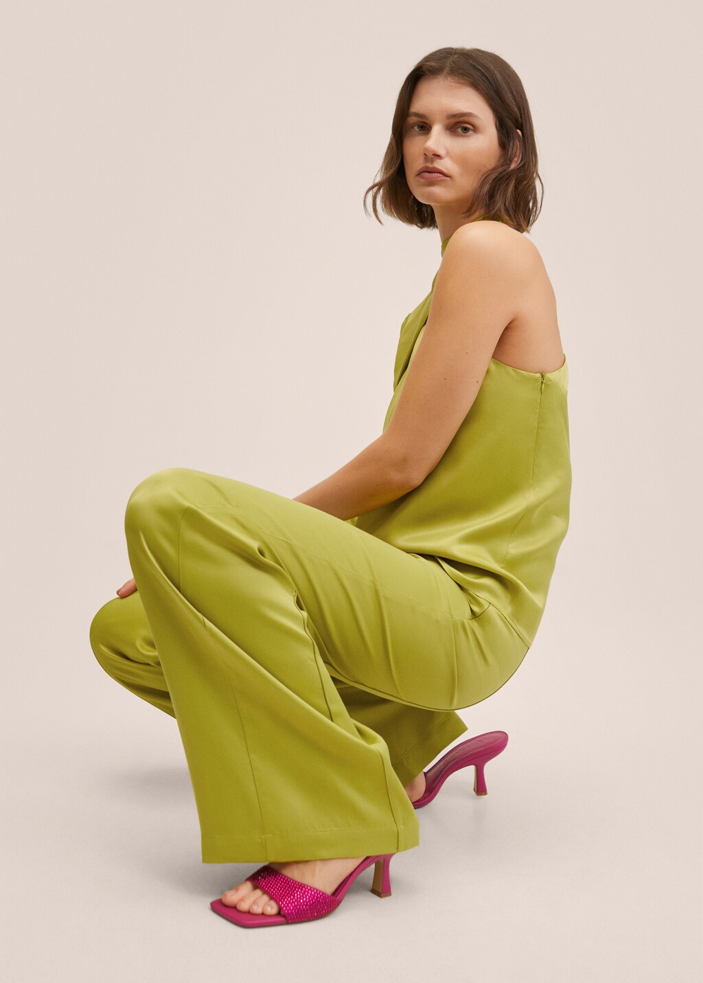 Satin palazzo trousers - Details of the article 2