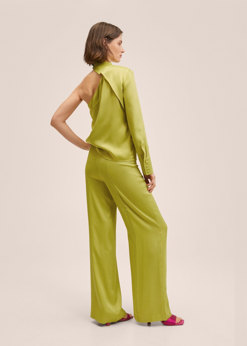 Satin palazzo trousers - Reverse of the article