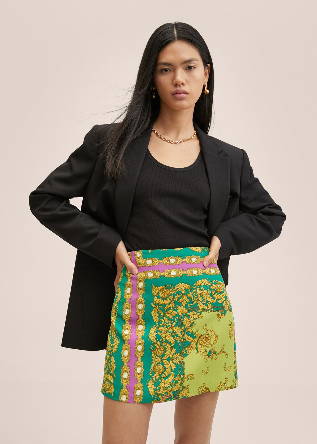 Baroque print skirt - Medium plane