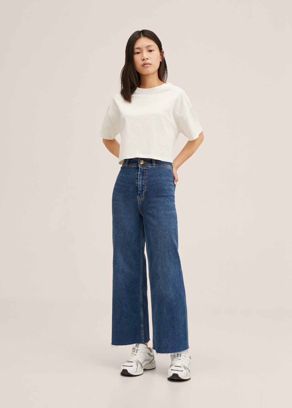 Culotte frayed jeans - General plane