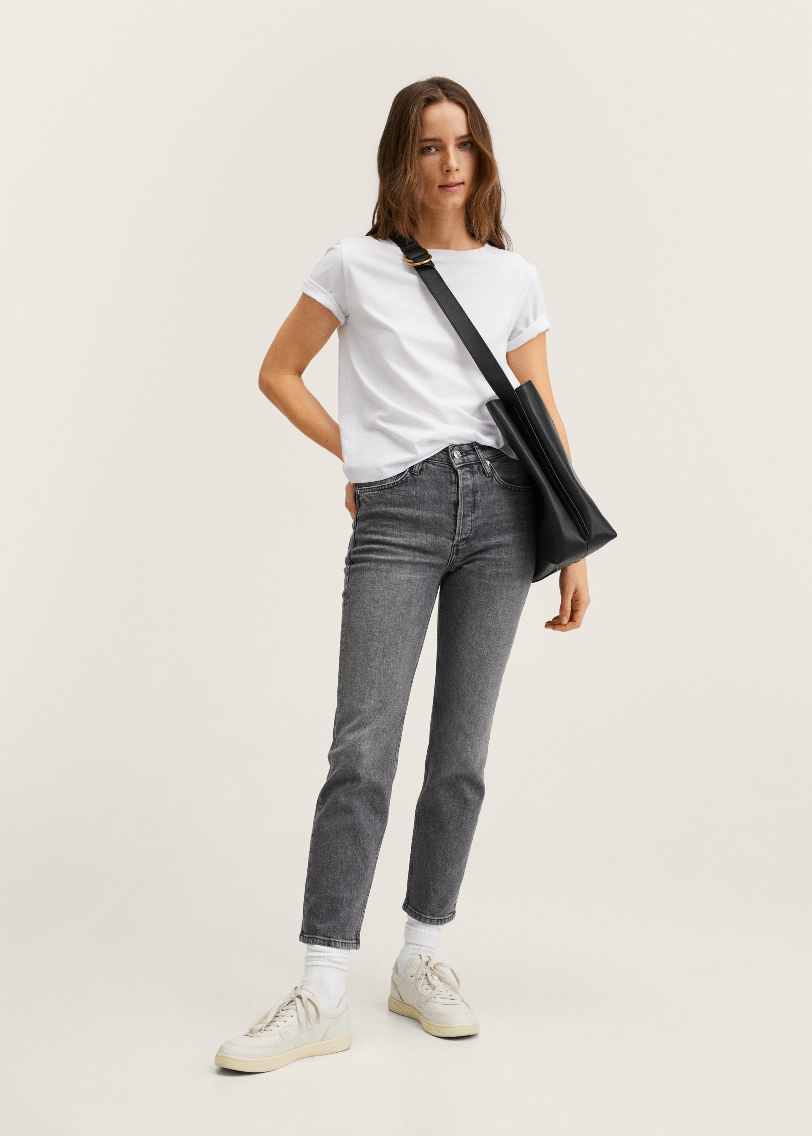 Slim mid-rise cropped jeans - General plane