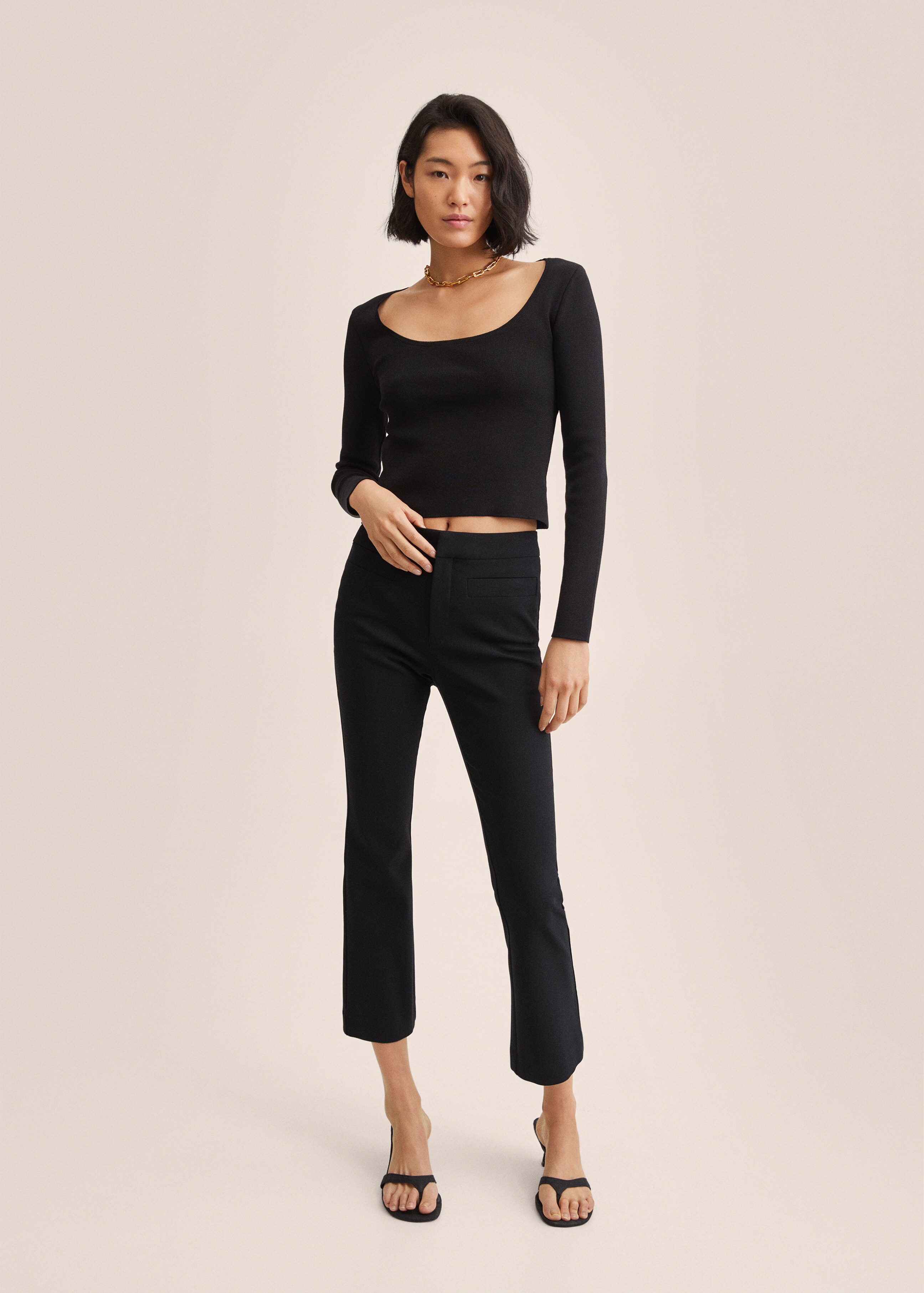 Flare crop trousers - General plane