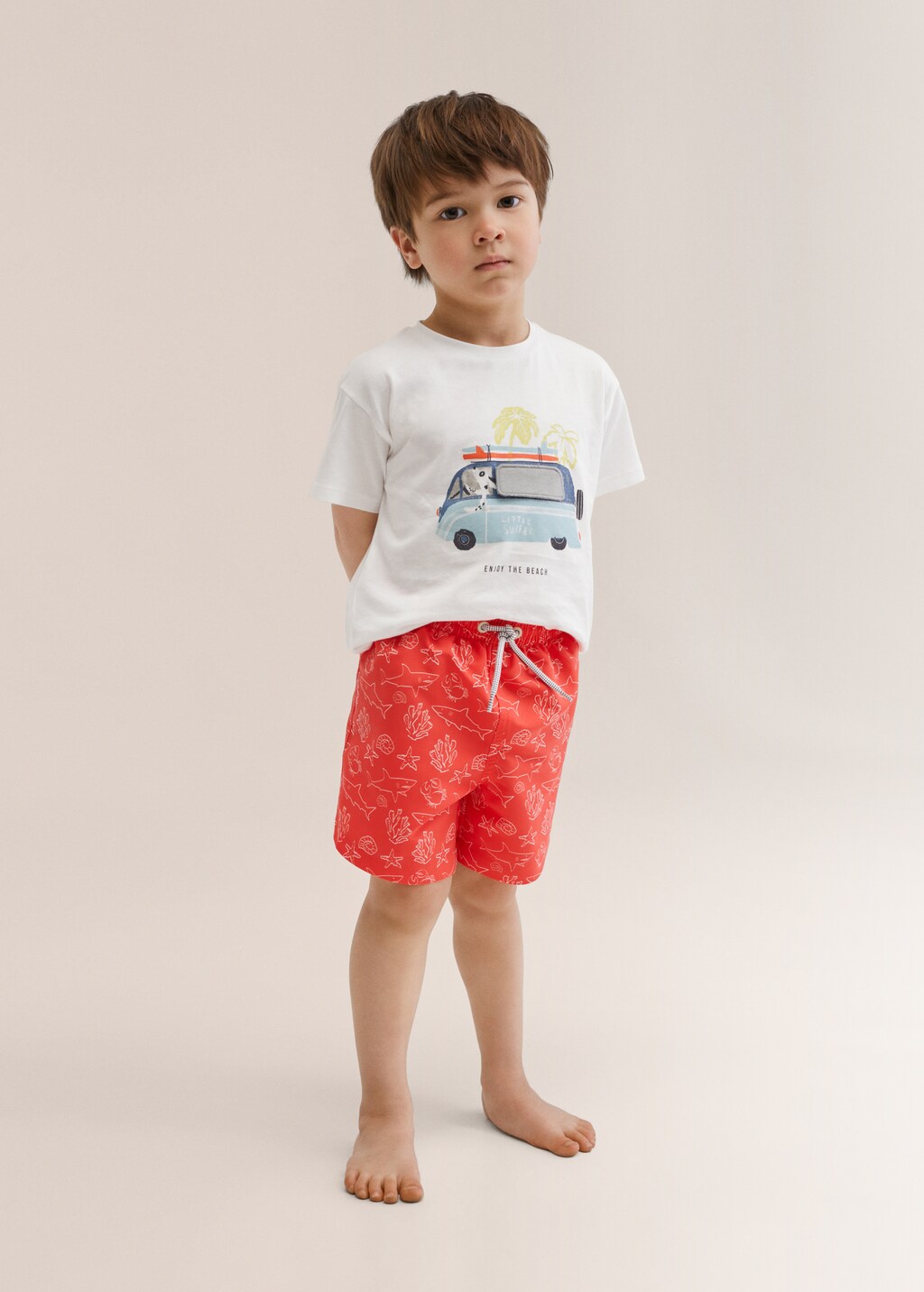 Marine print swimming trunks - General plane