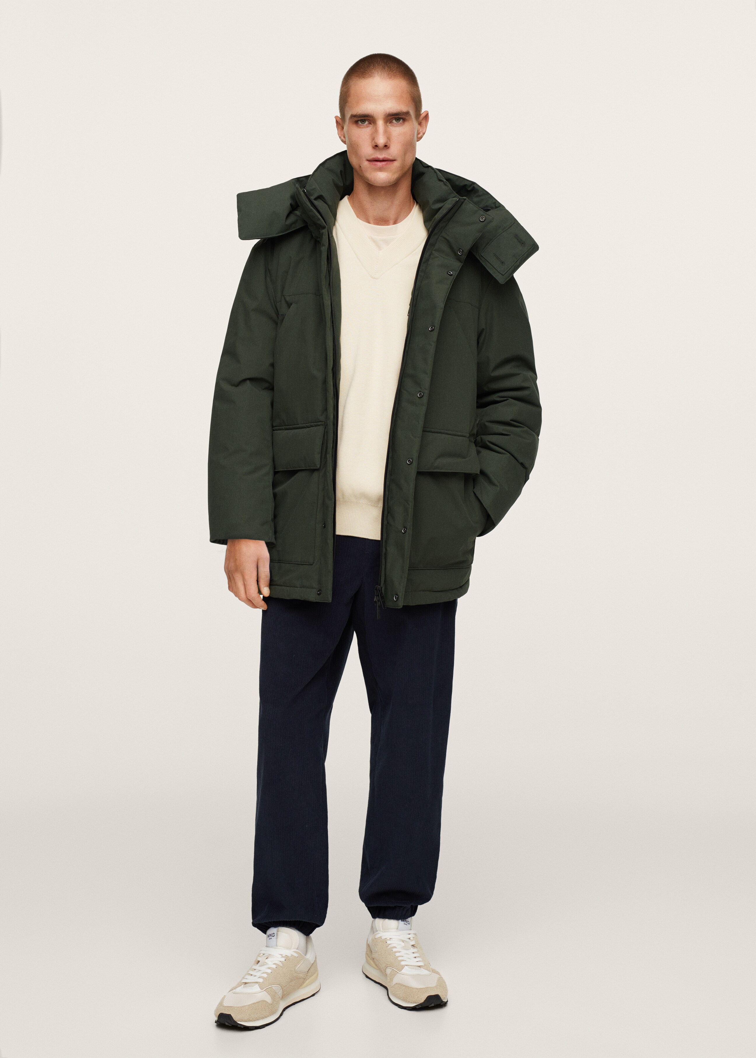 Quilted hooded parka - General plane