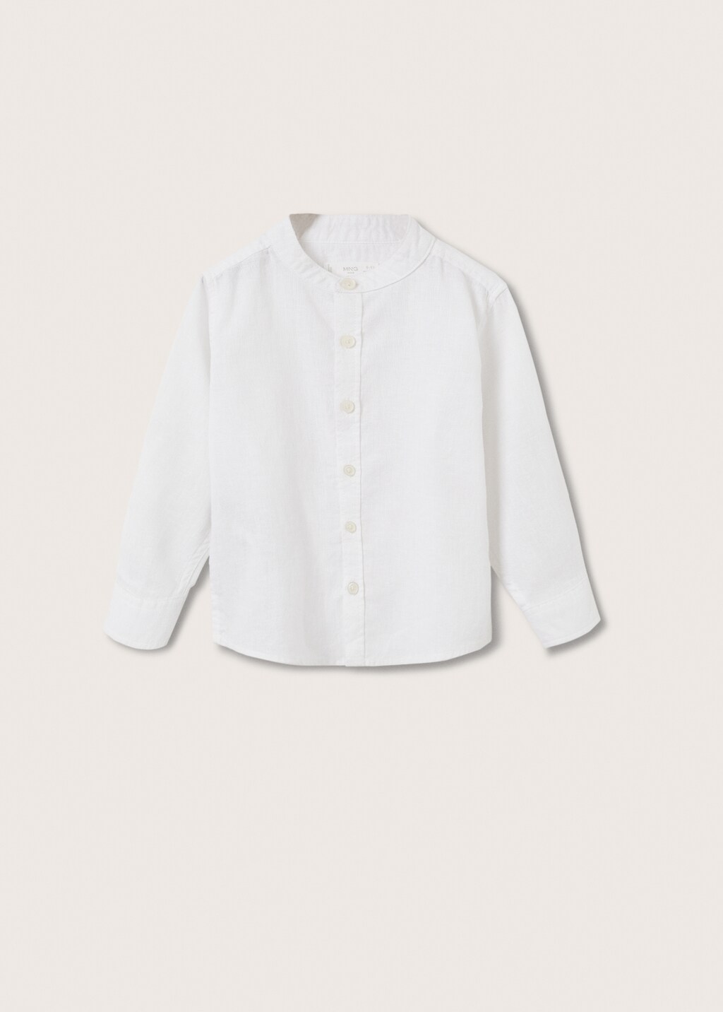 Cotton linen shirt with mandarin collar - General plane