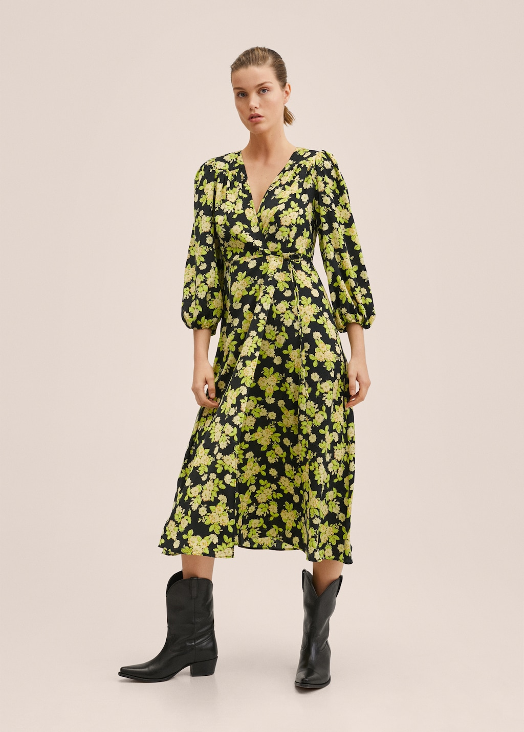 Mango floral midi fashion dress