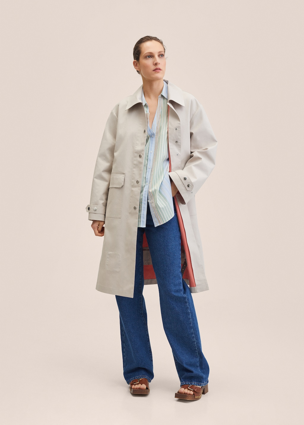 Oversized cotton trench - General plane