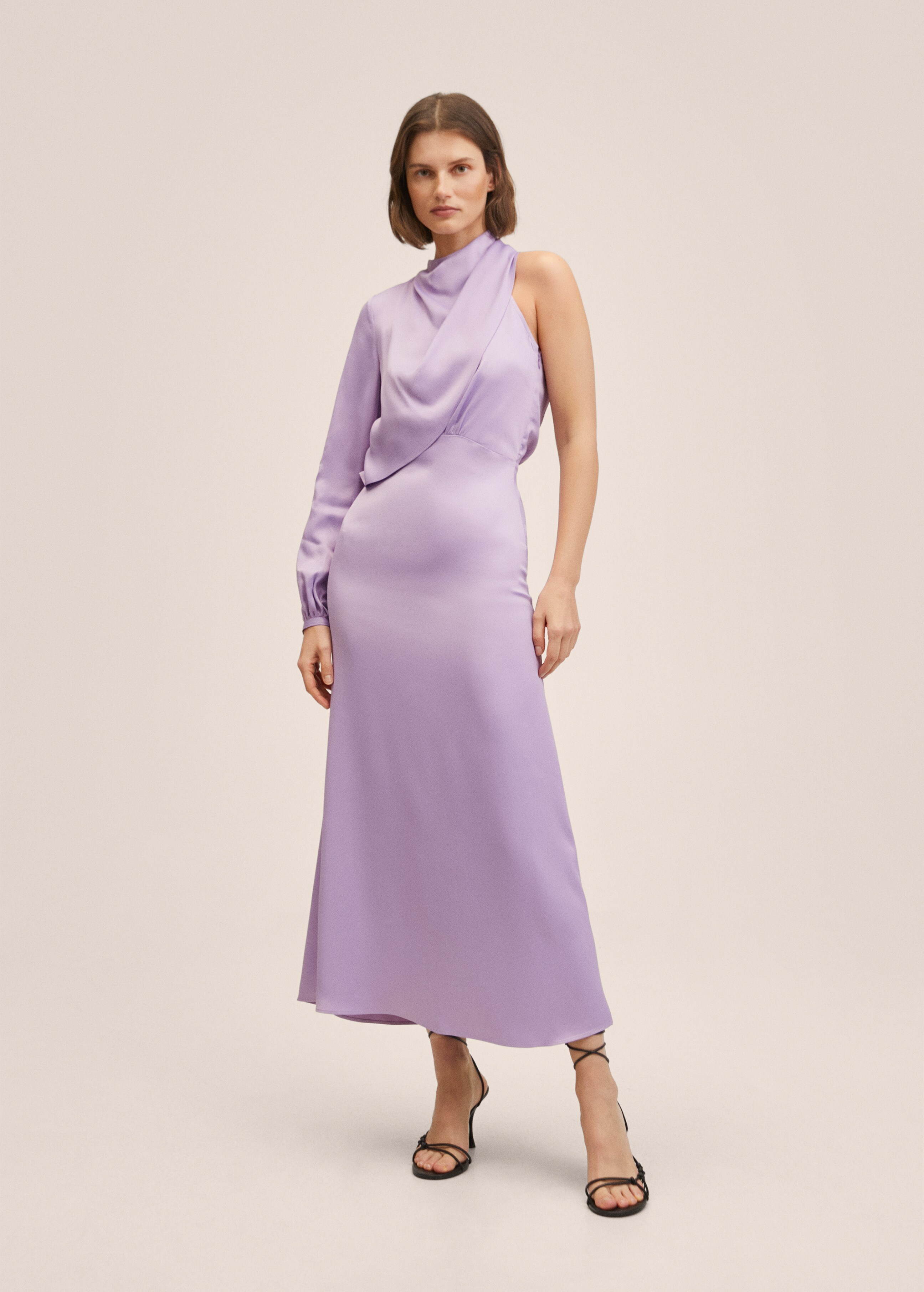 Asymmetrical satin dress - General plane