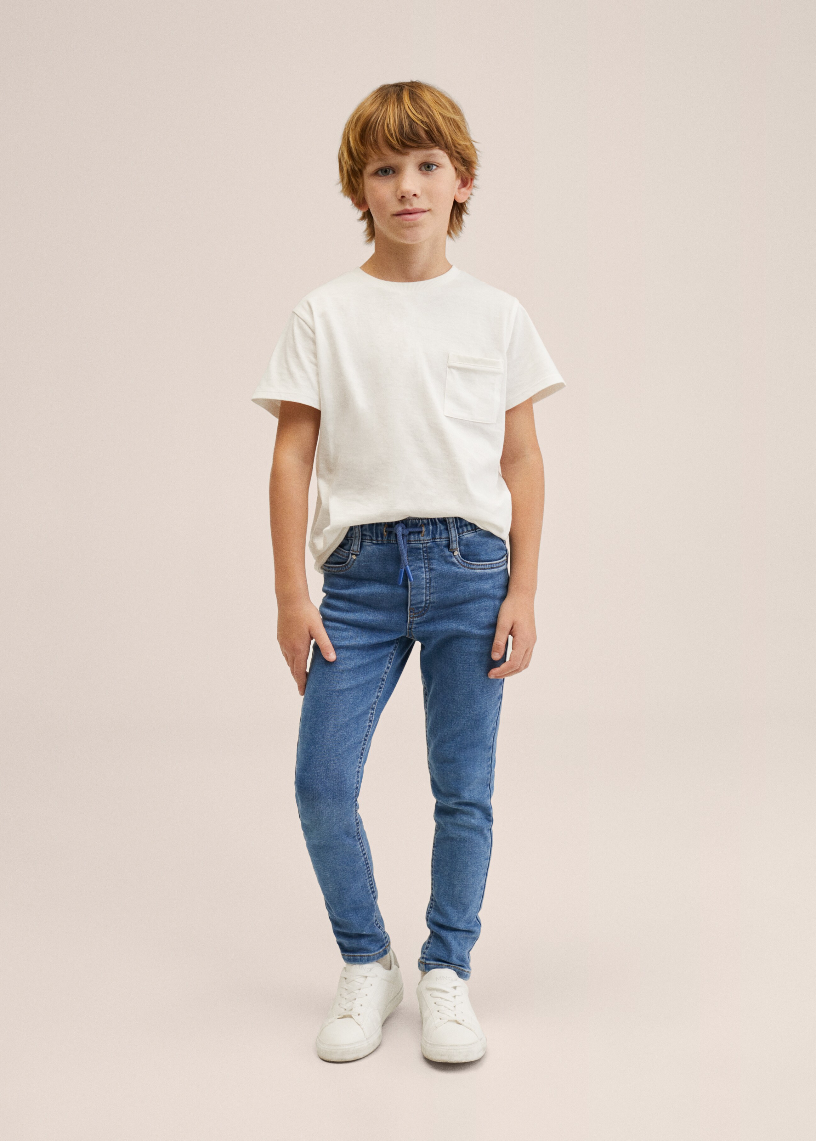 Lace drawstring waist jeans - General plane