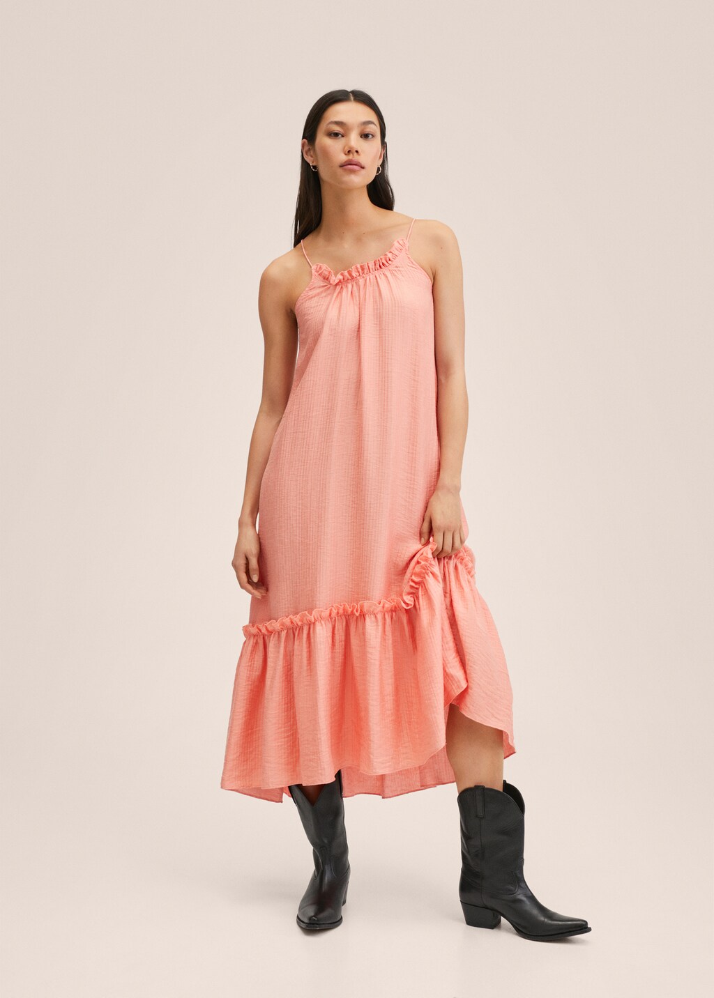 Lyocell ruffle dress - General plane