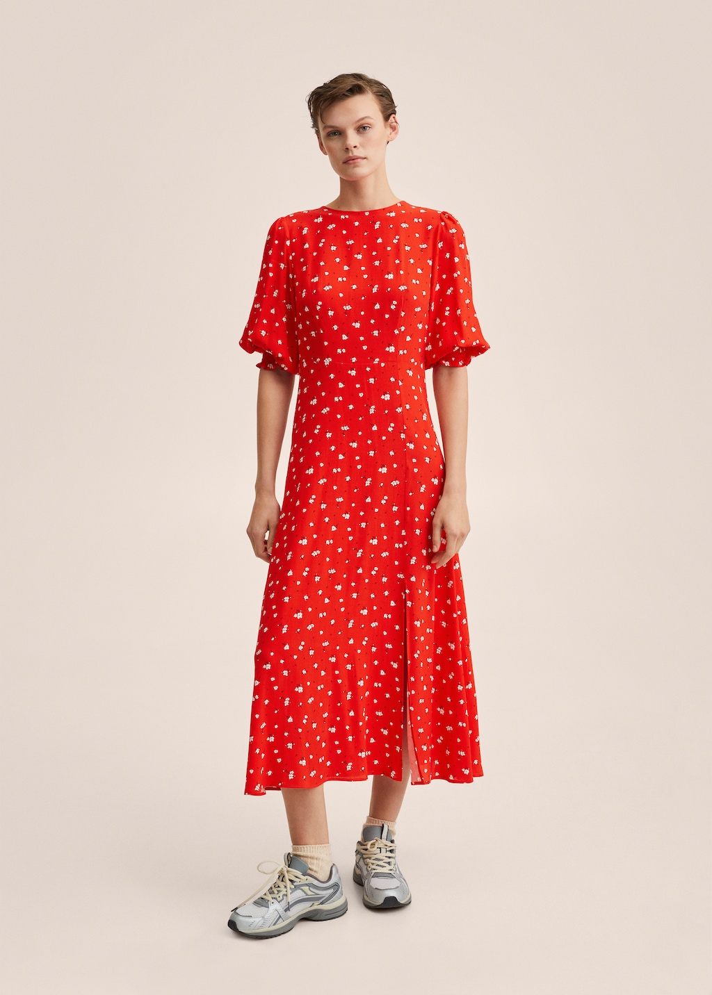 Flower print dress - General plane