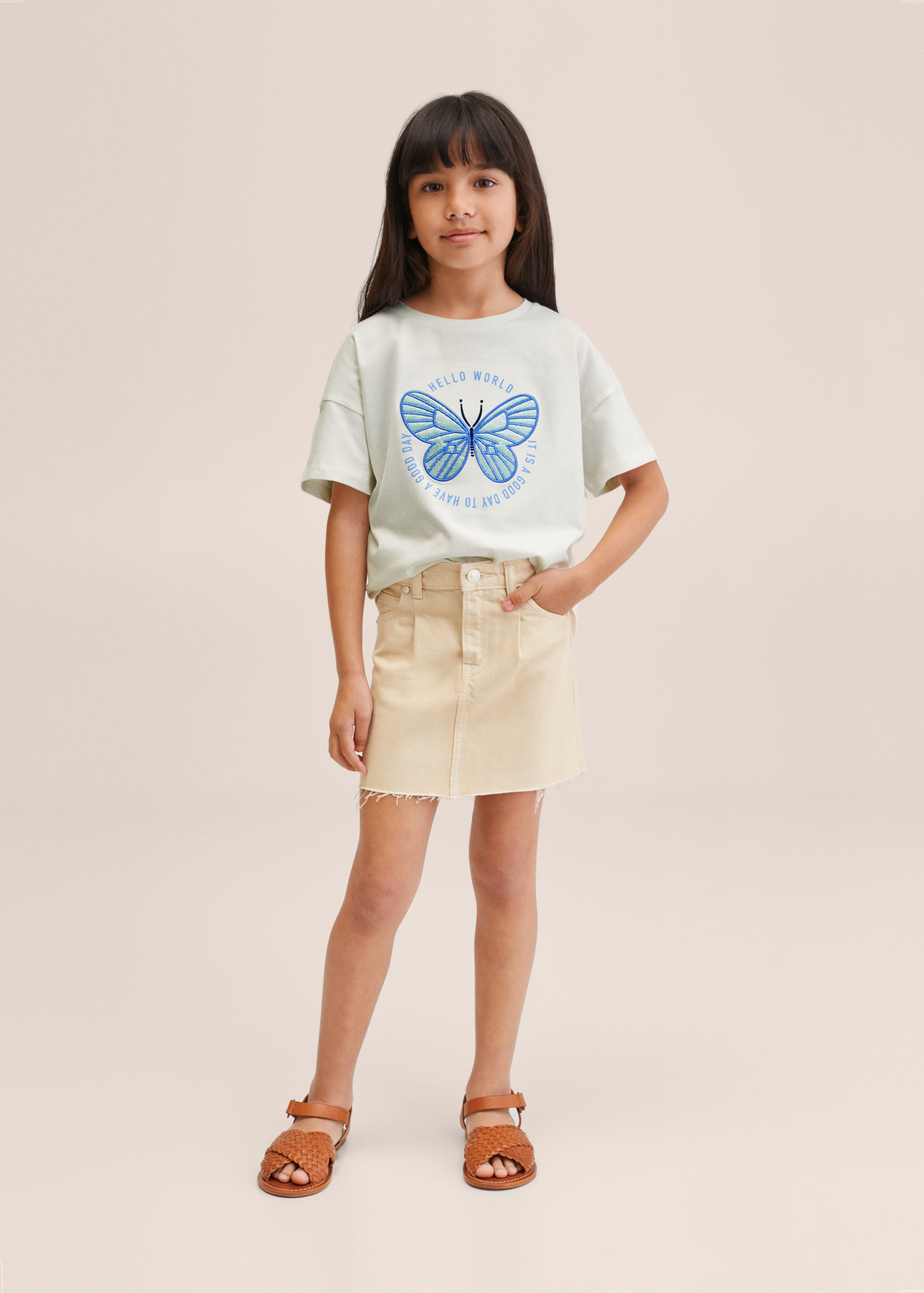 Embroidered butterfly t-shirt - General plane