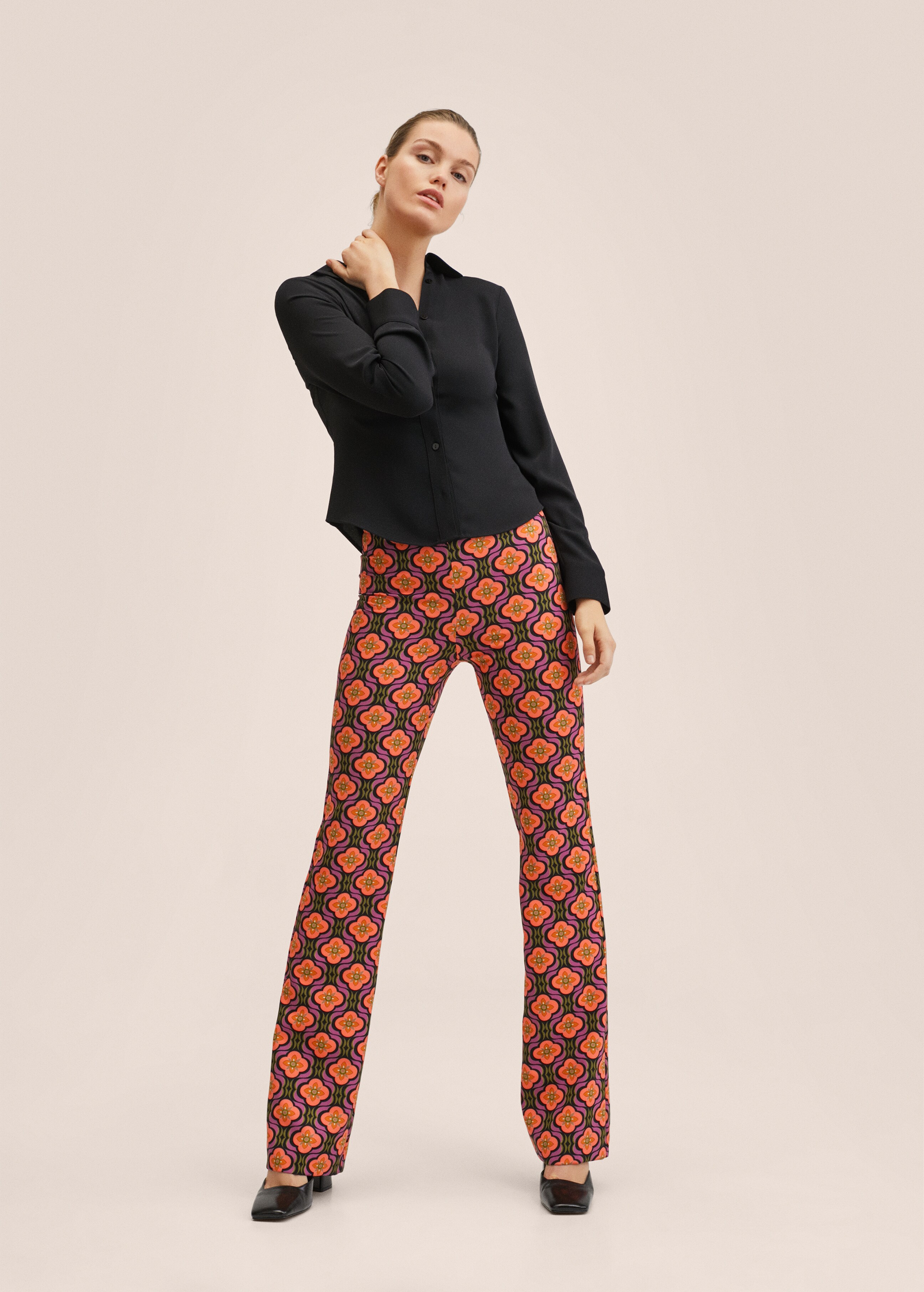 Printed straight trousers - General plane