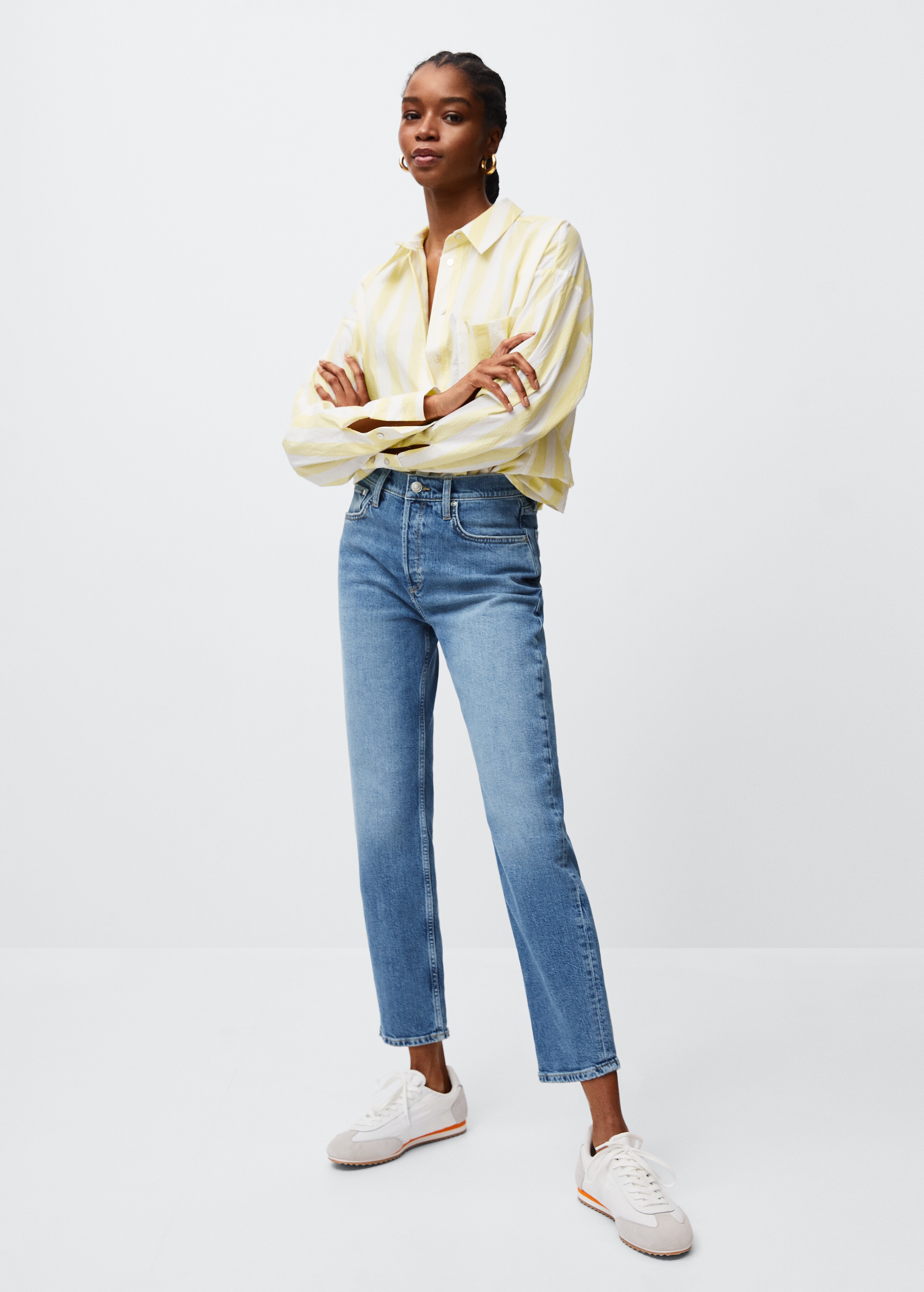 Slim mid-rise cropped jeans - General plane