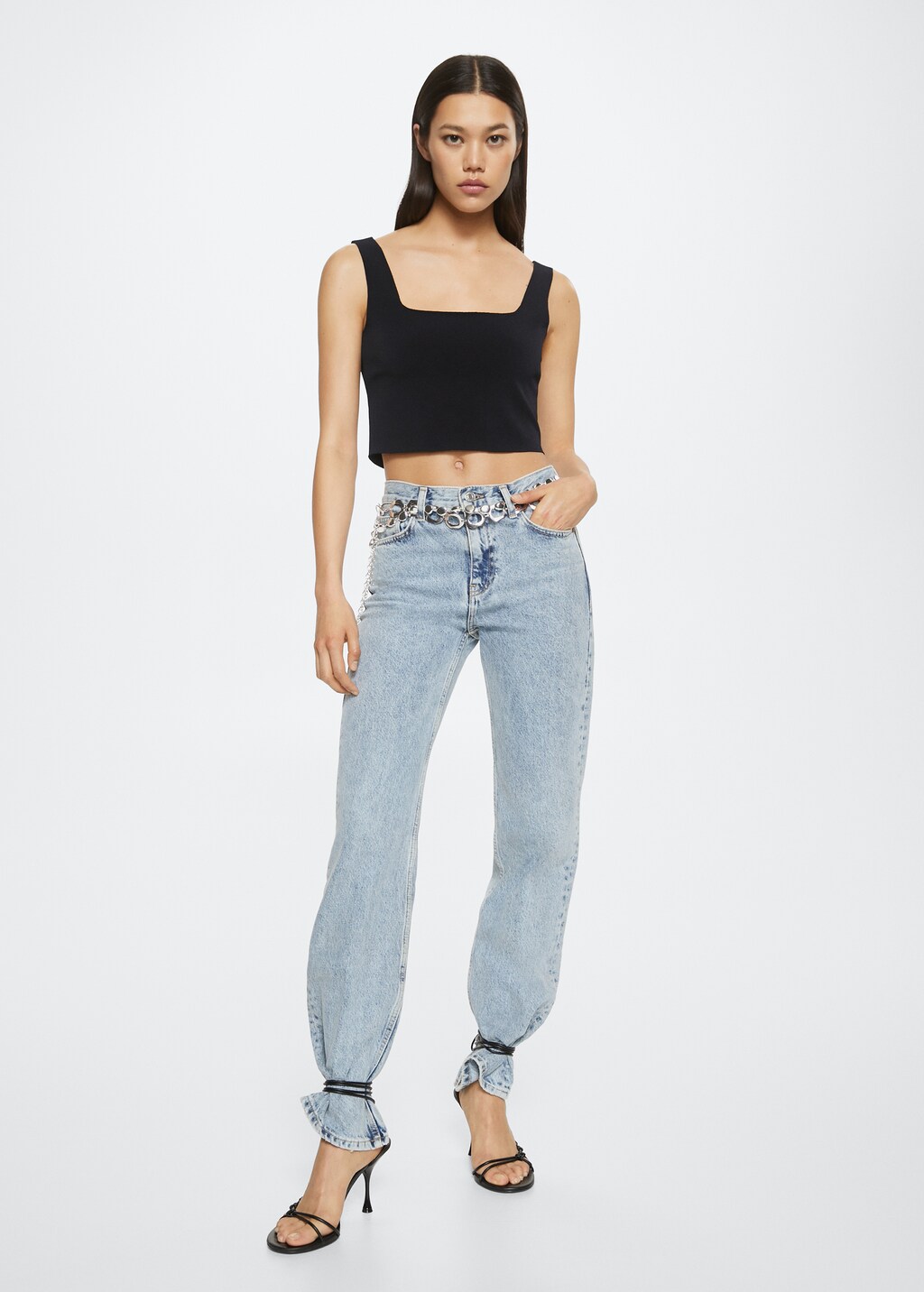 Knitted cropped top - General plane