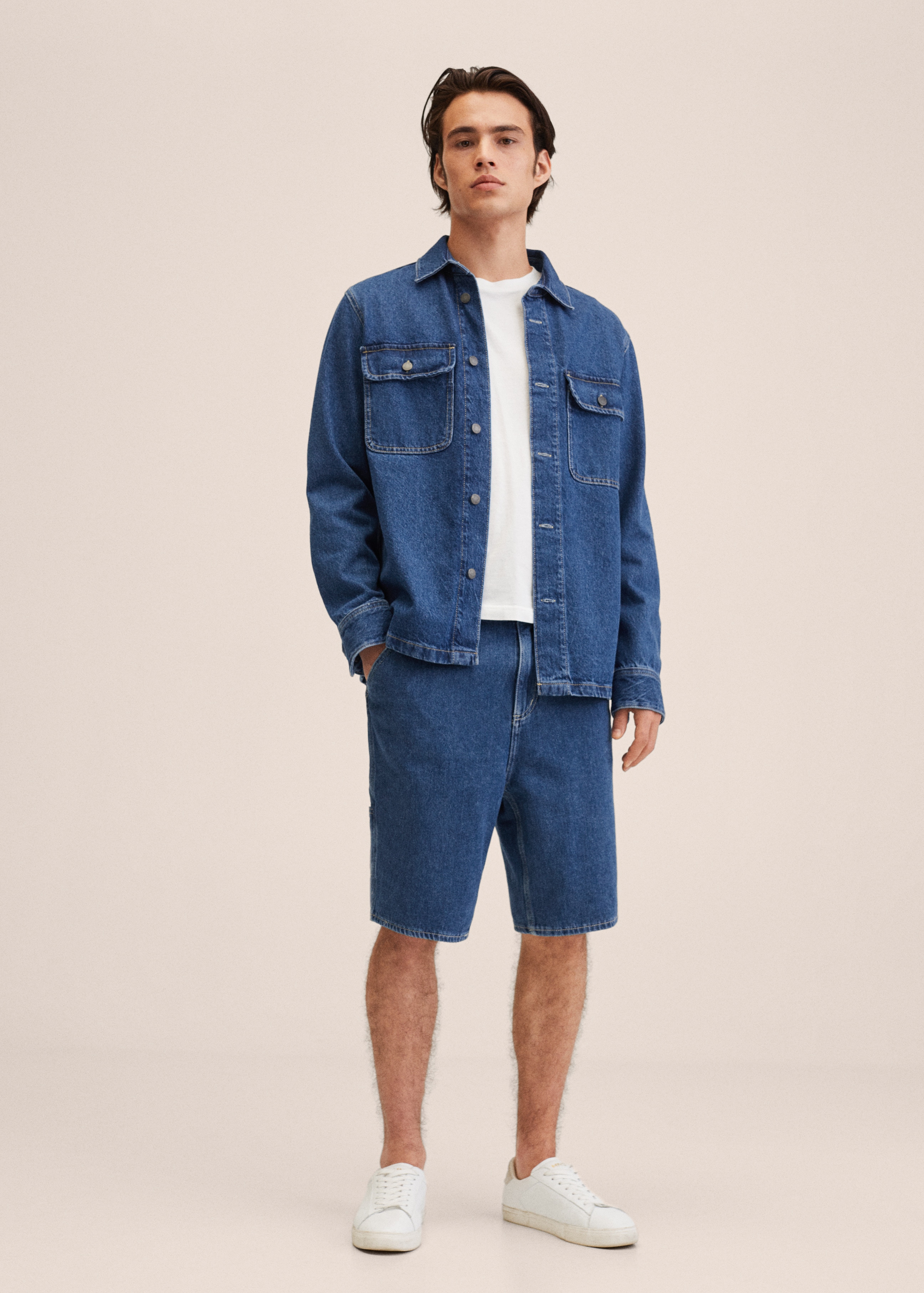 Denim carpenter shorts - General plane