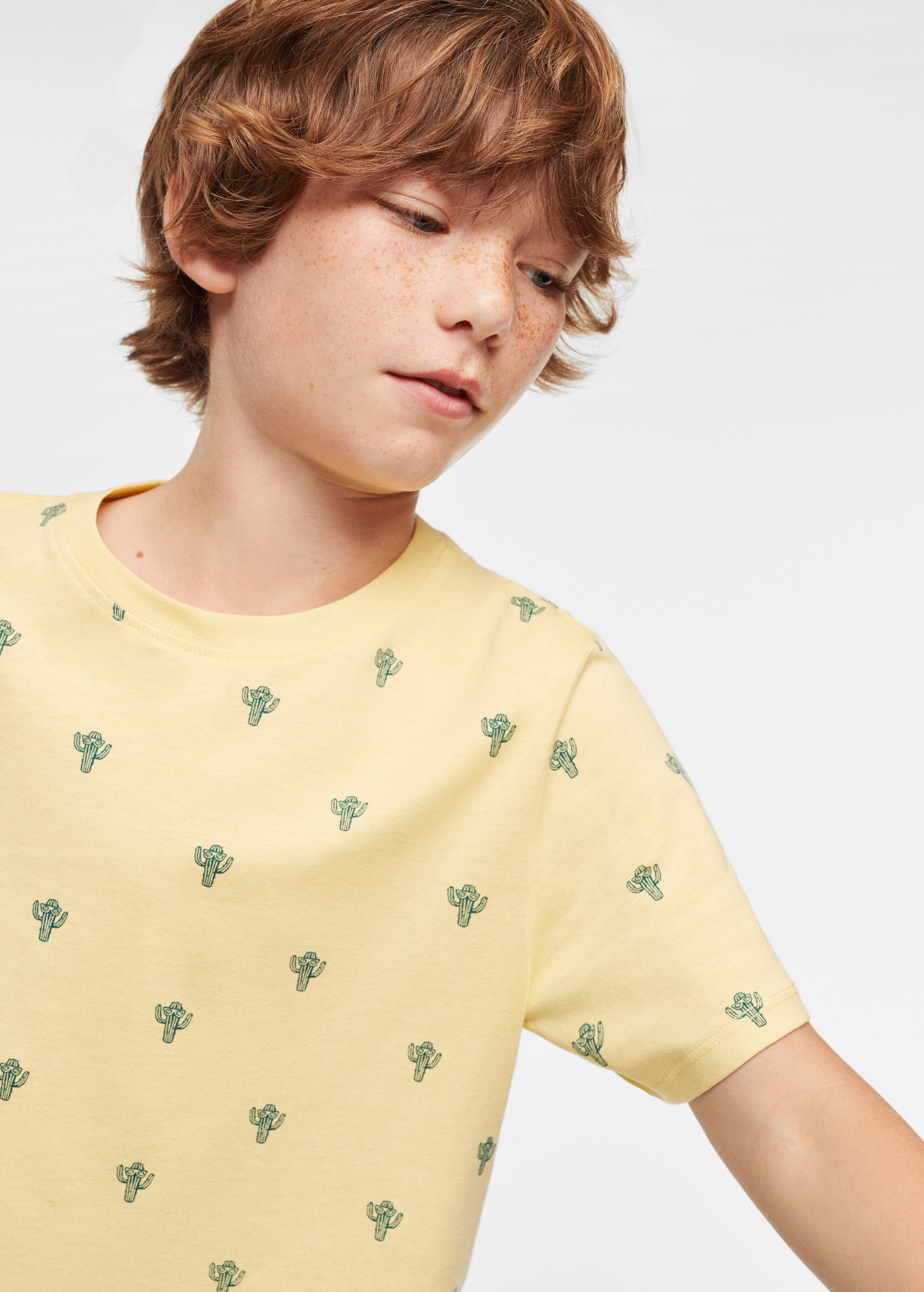 Printed cotton-blend T-shirt - Details of the article 1