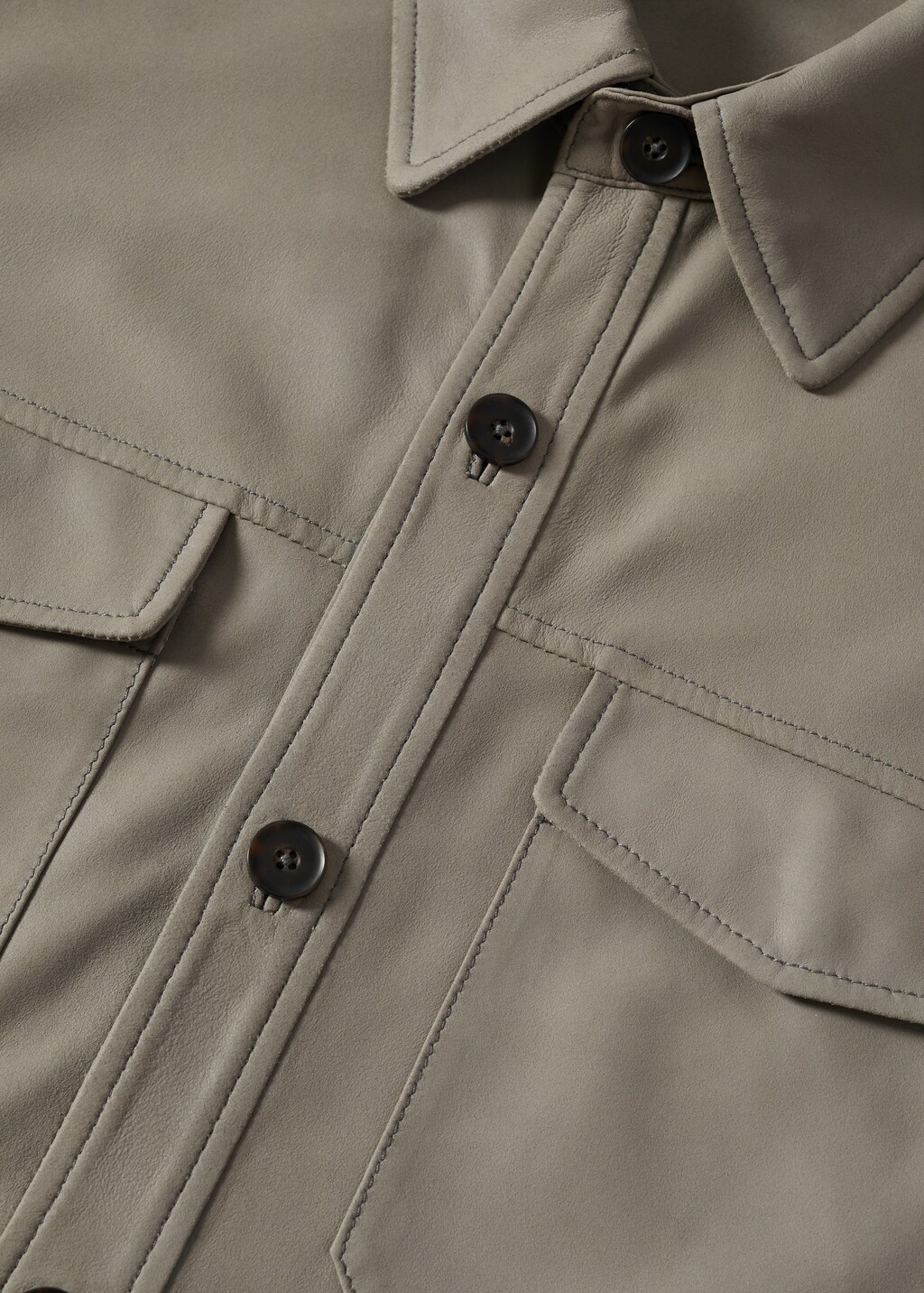 Leder-Overshirt mit Taschen - Detail des Artikels 8