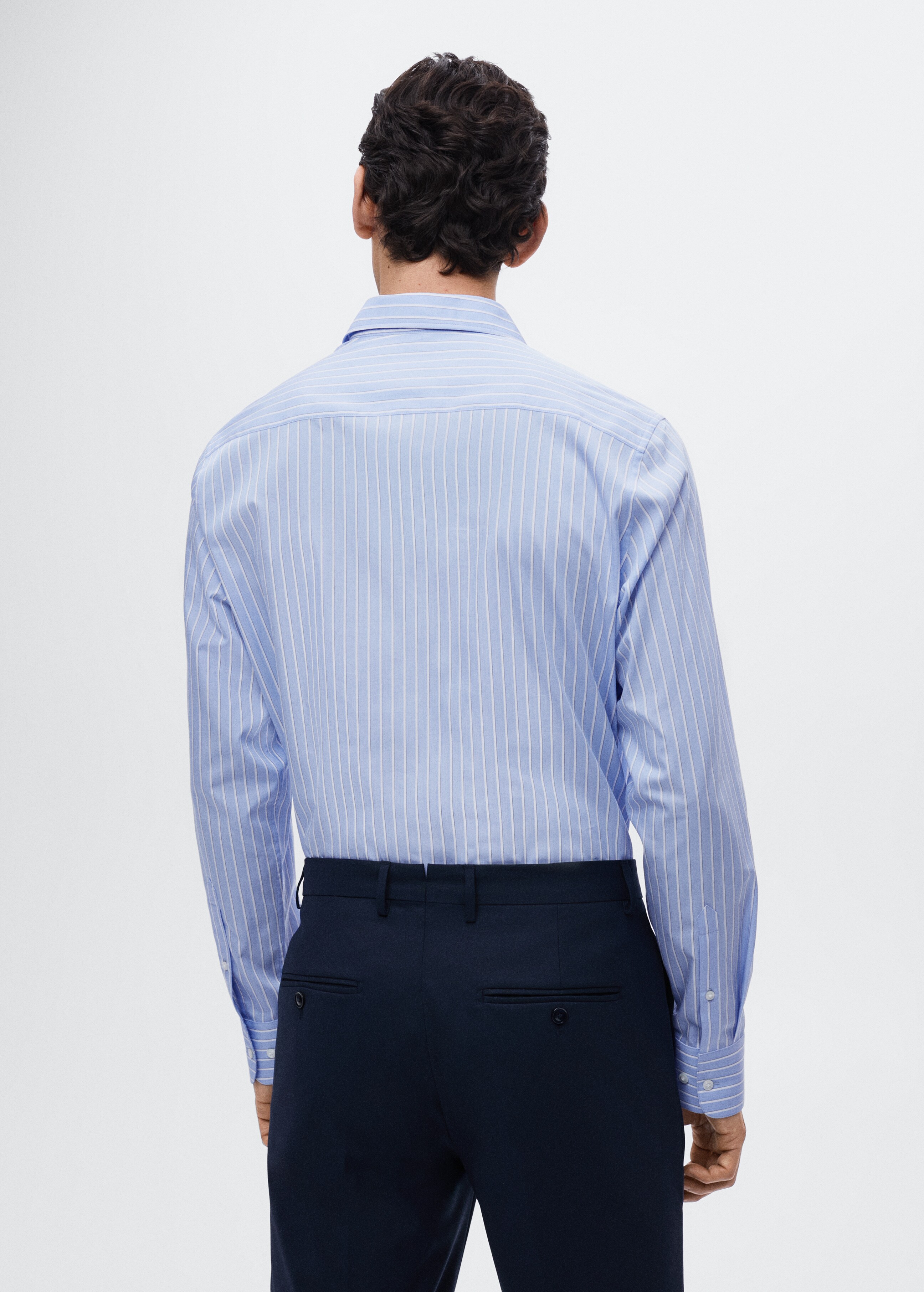 Slim fit cotton striped suit shirt - Reverse of the article