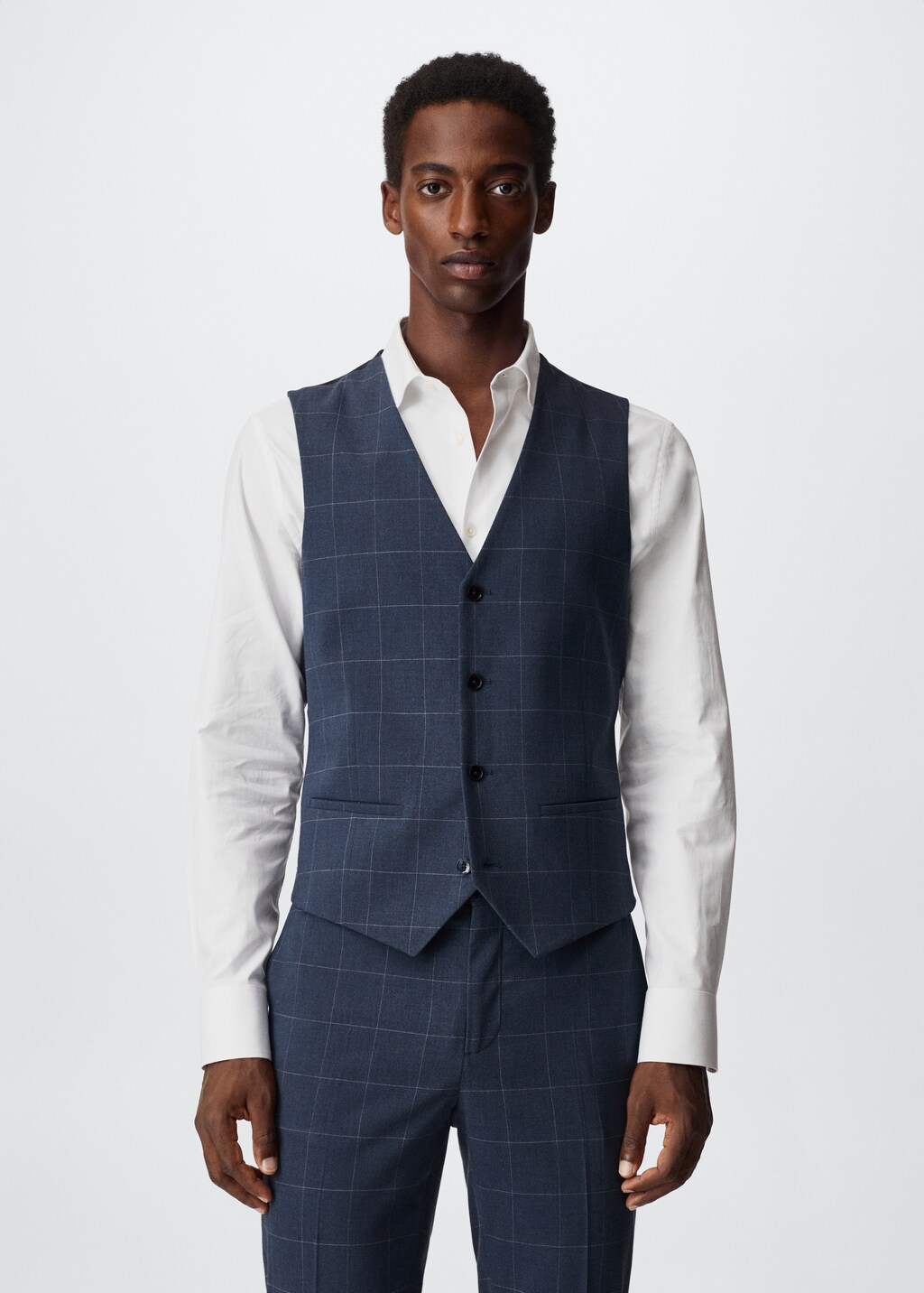 Super slim-fit suit waistcoat - Medium plane