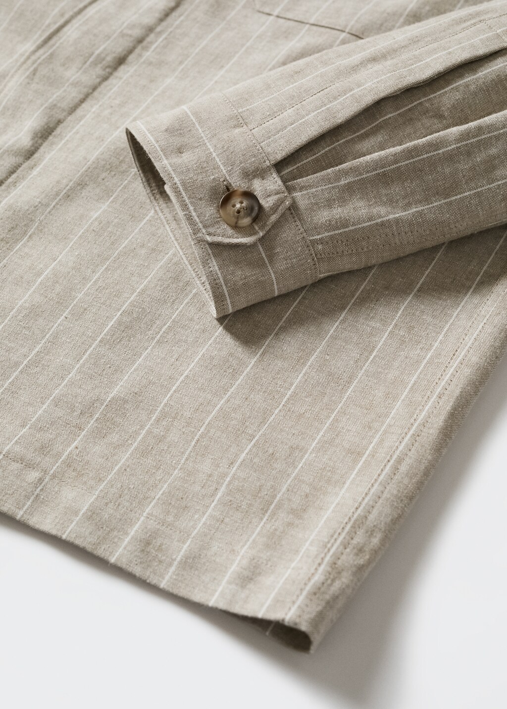 Striped cotton linen overshirt - Details of the article 7