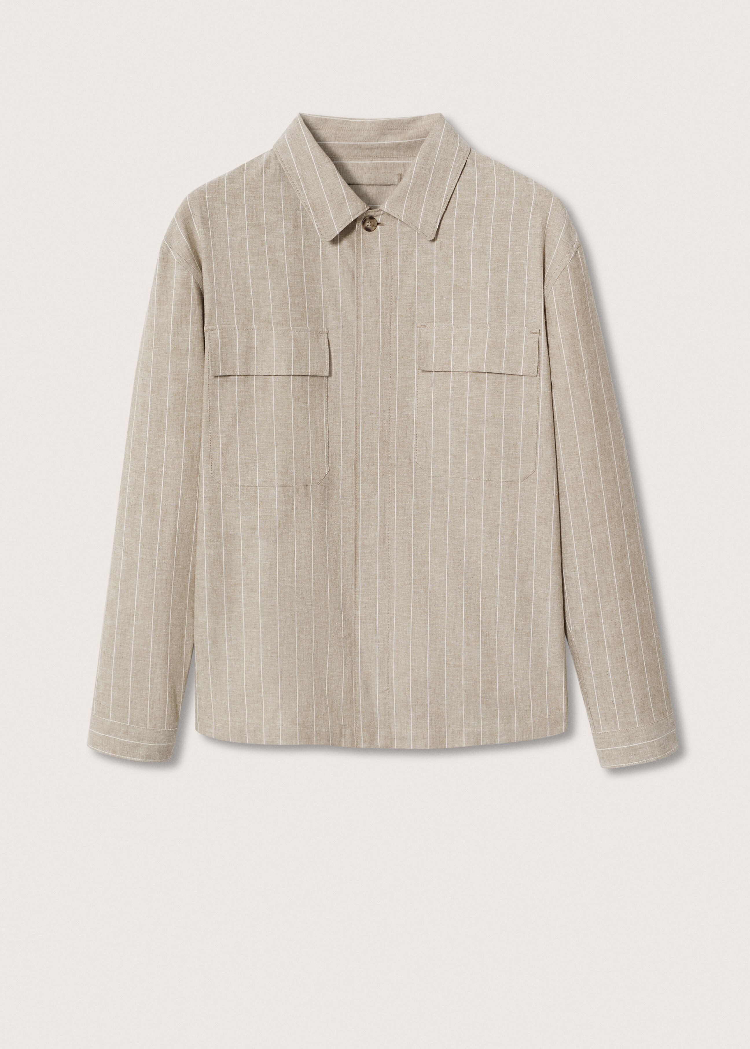Striped cotton linen overshirt - Article without model