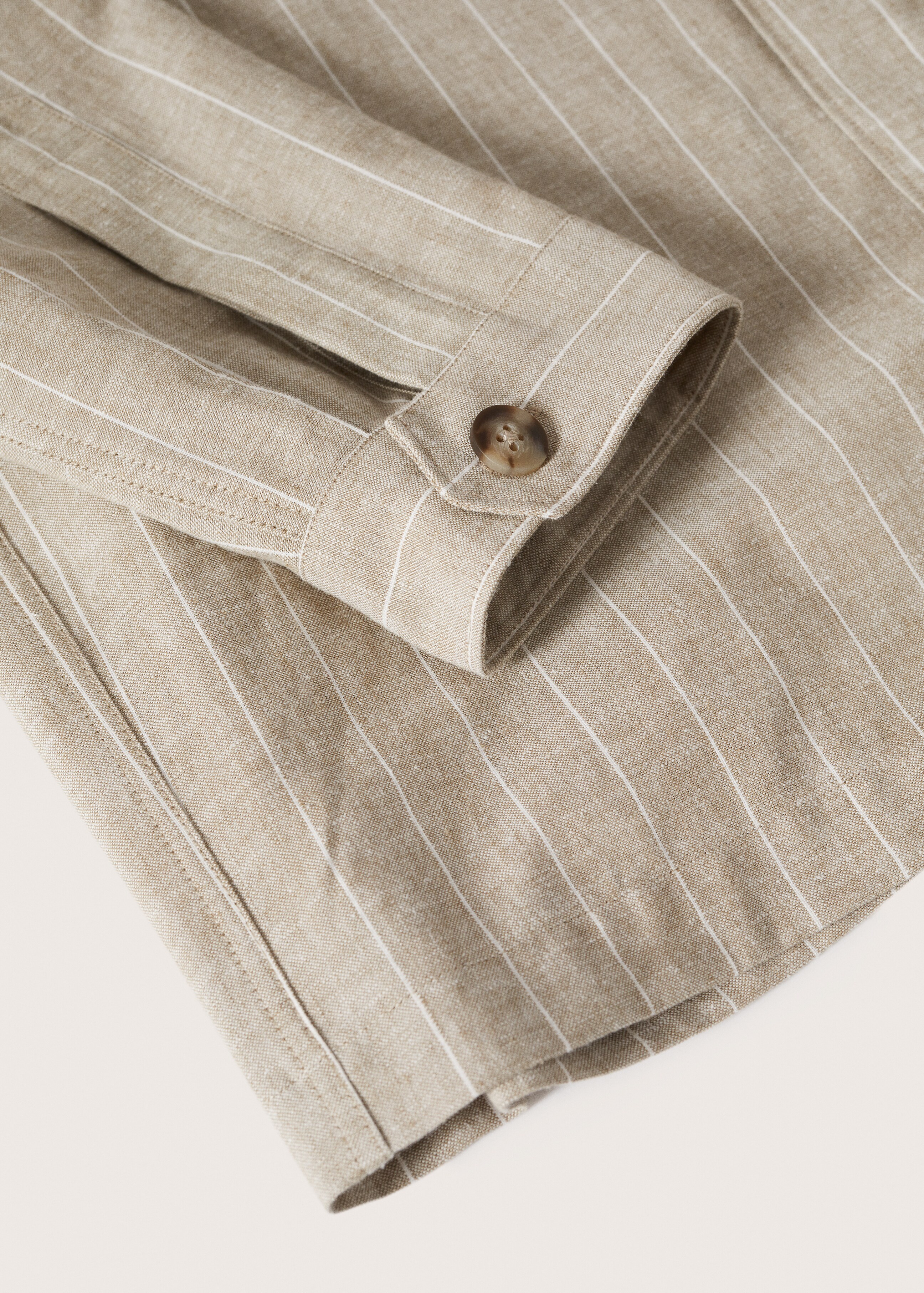 Striped cotton linen overshirt - Details of the article 7