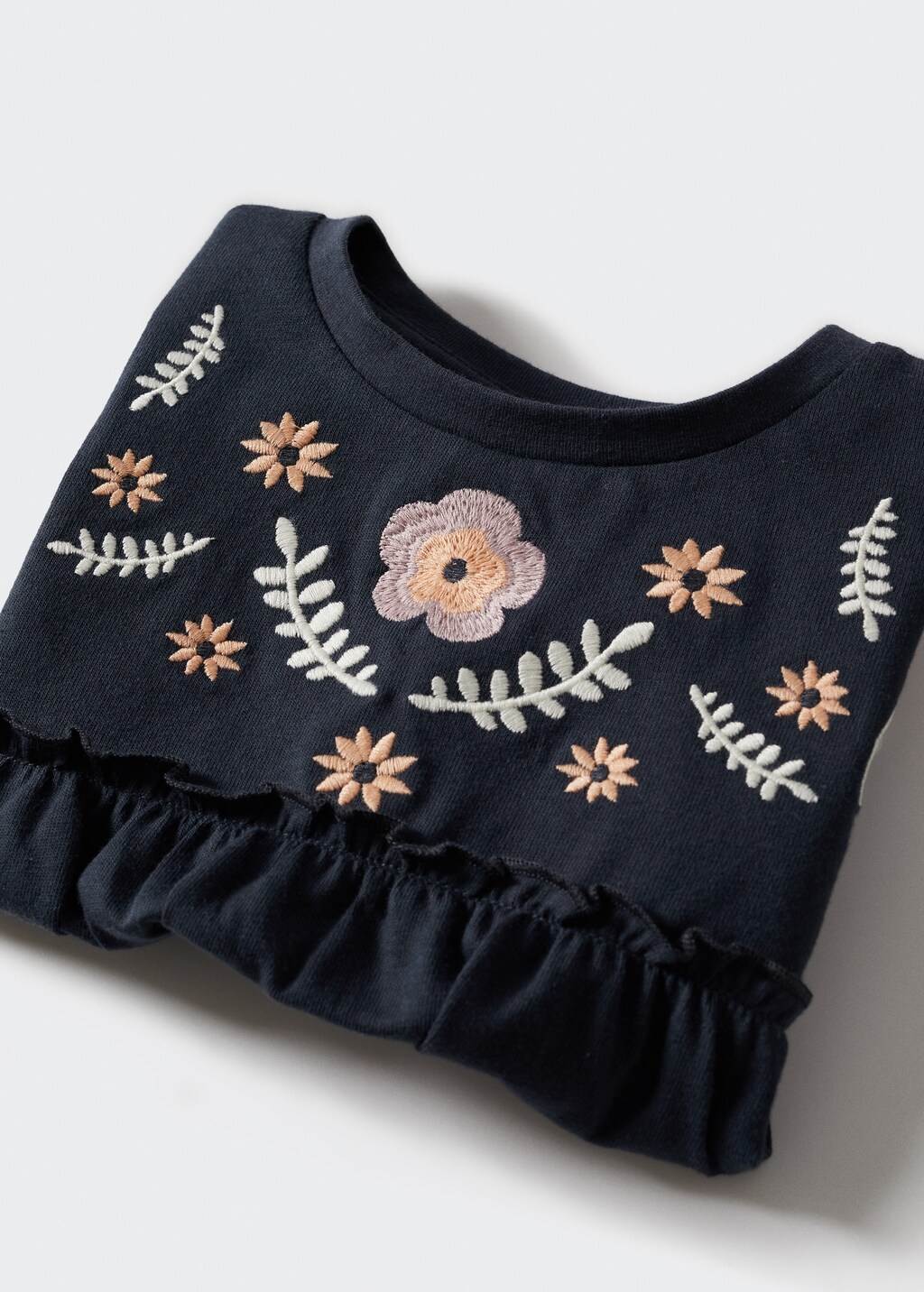 Embroidered flowers organic cotton t-shirt - Details of the article 7