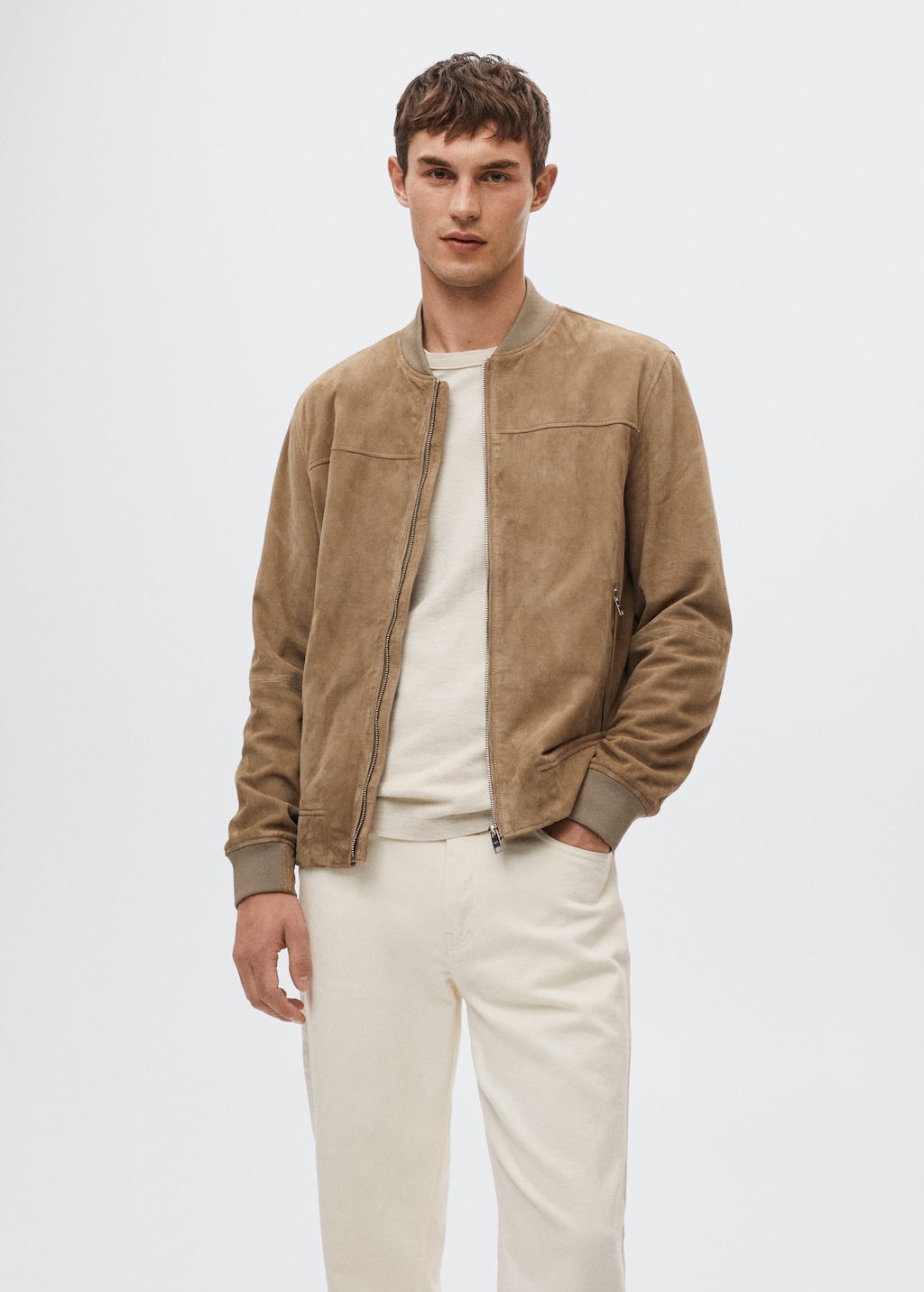 Suede bomber jacket - Medium plane