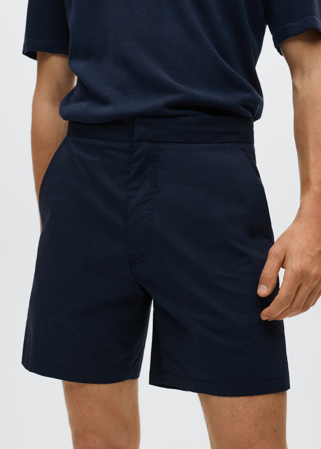 Stretch cotton bermuda shorts - Details of the article 1