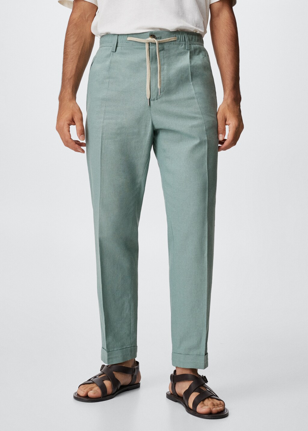 Relaxed linen trousers - Medium plane