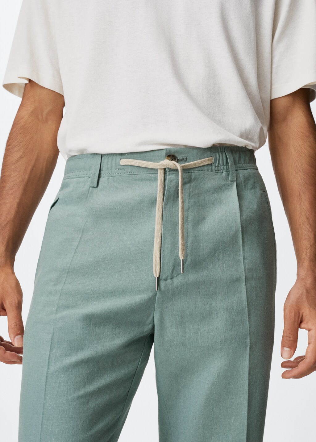 Relaxed linen trousers - Details of the article 1