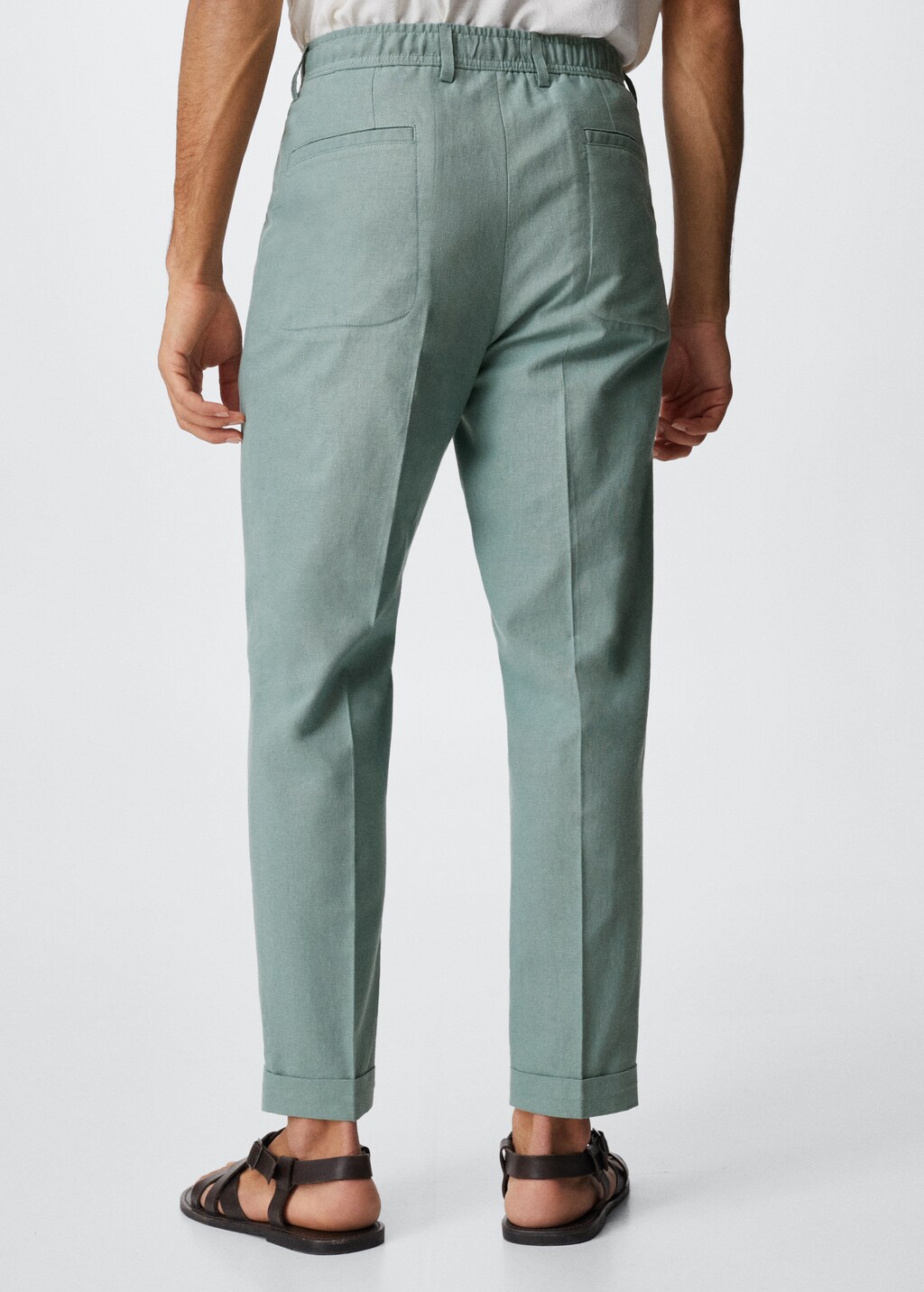 Relaxed linen trousers - Reverse of the article