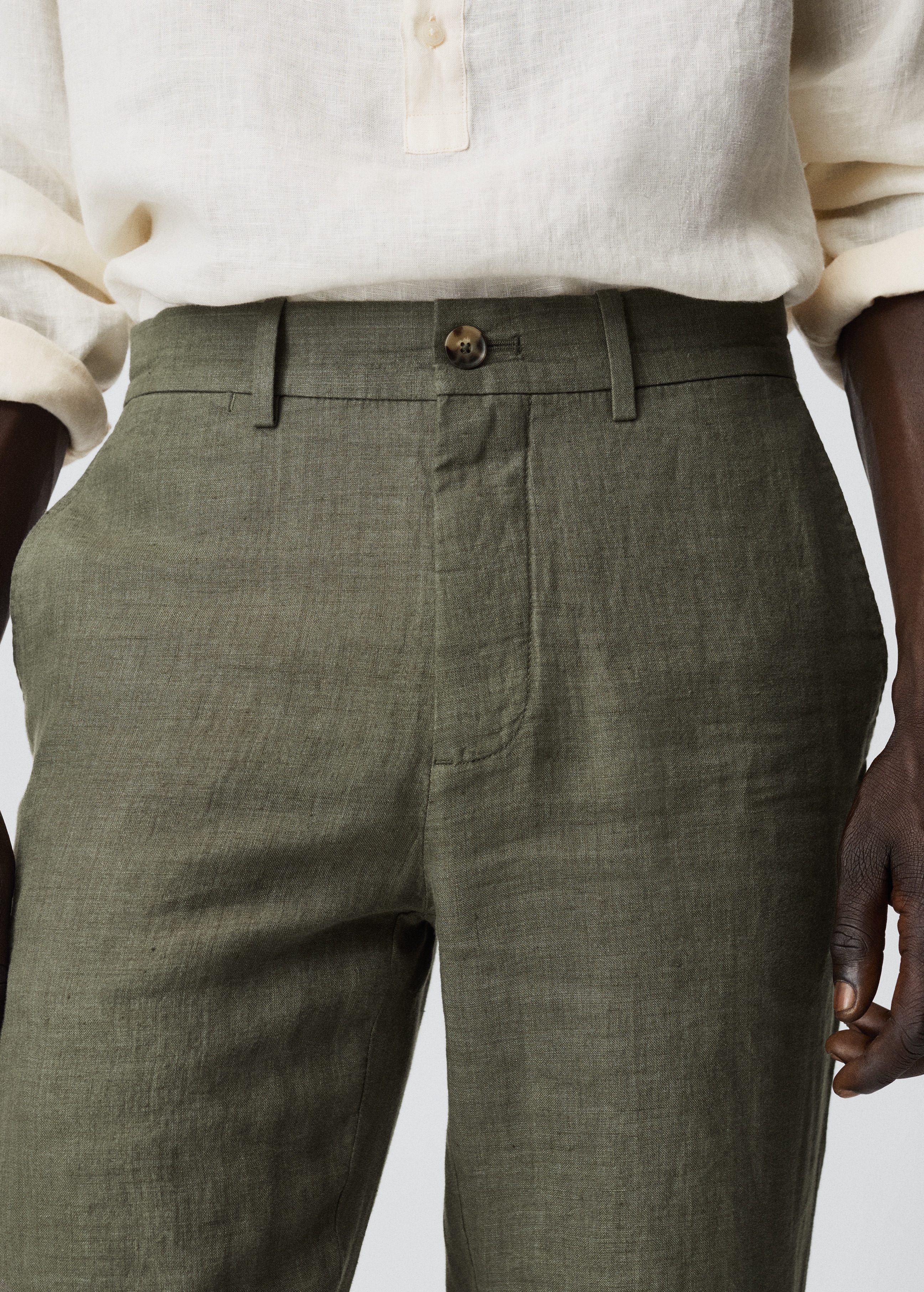 Pantalón lino slim fit - Detalle del artículo 1