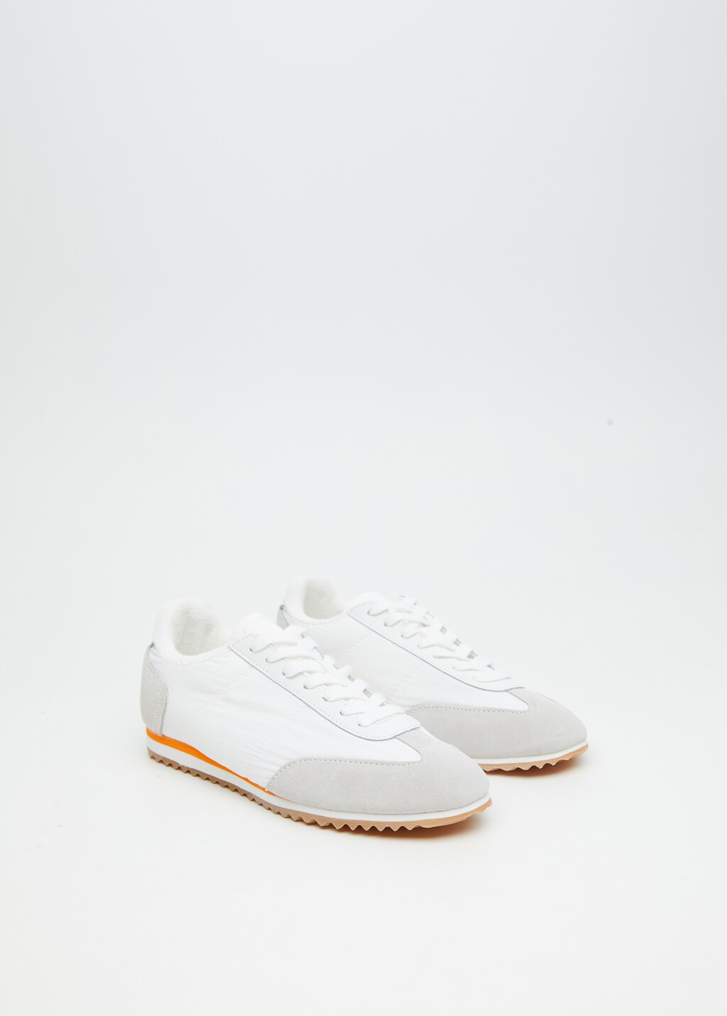 Leather mixed sneakers - Medium plane