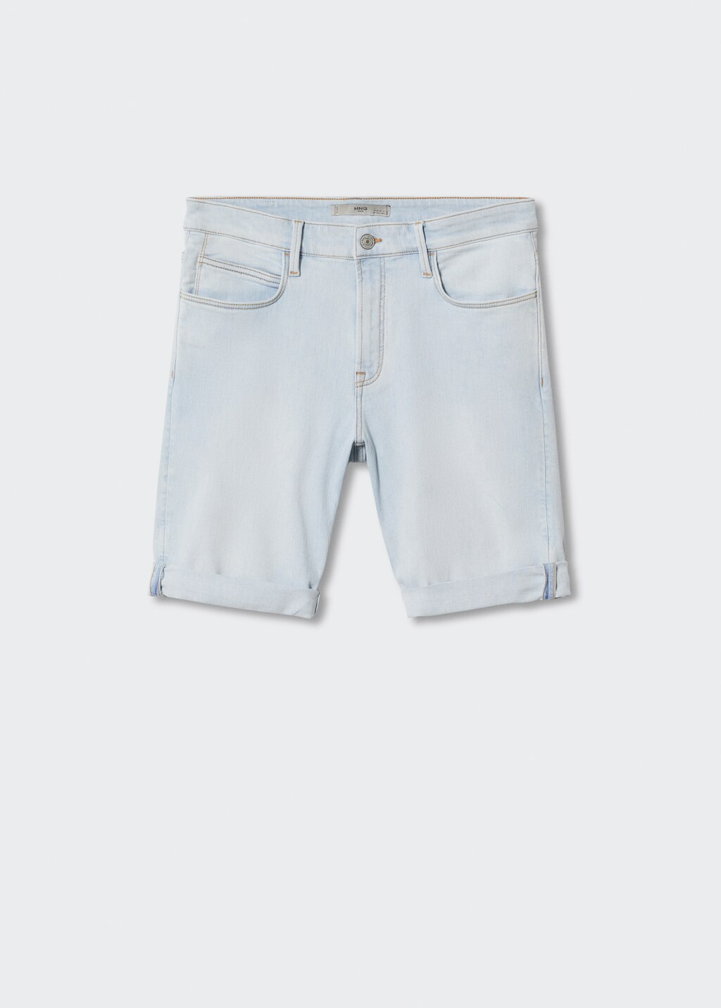 Slim-fit denim bermuda shorts - Article without model