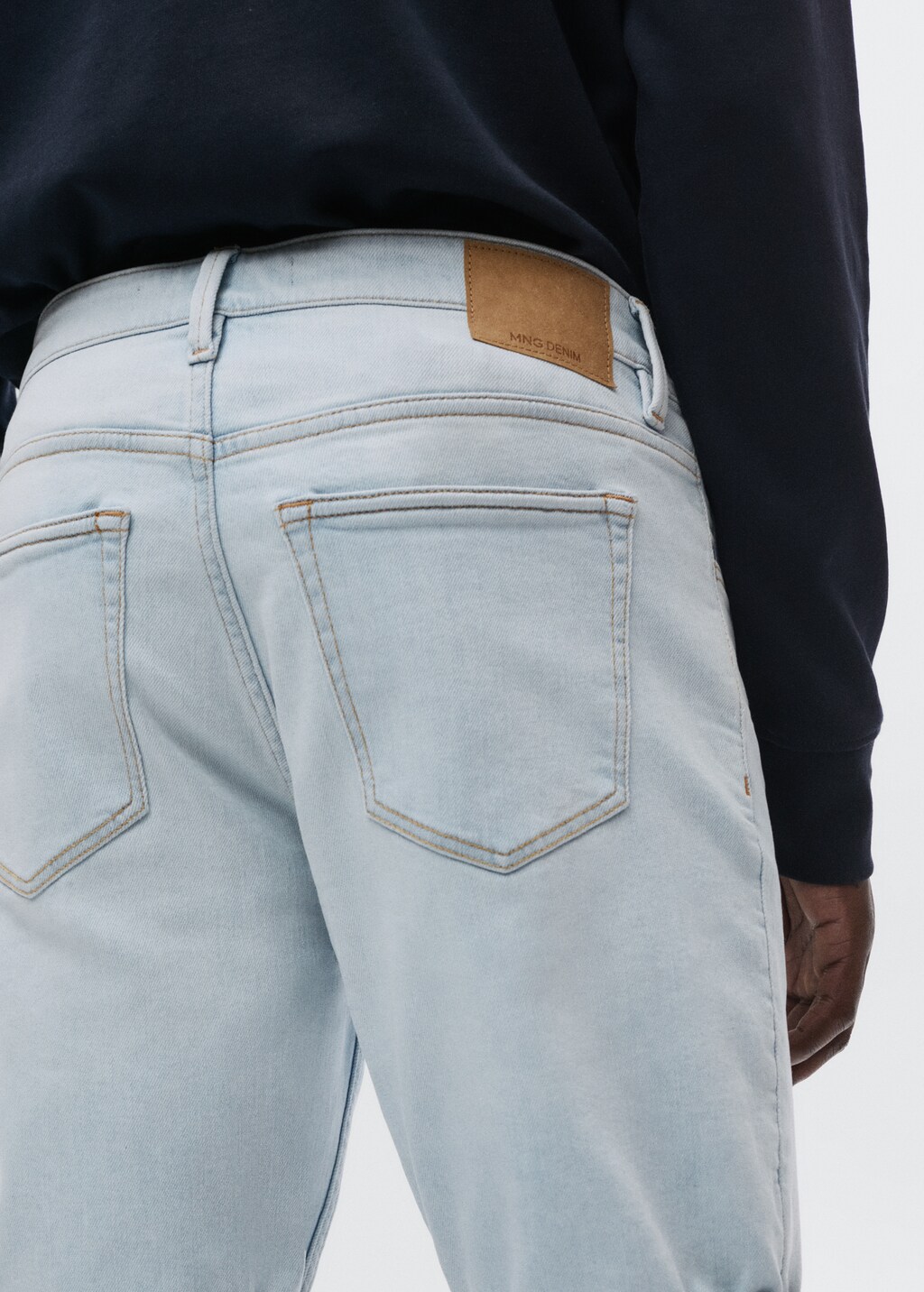 Slim-fit denim bermuda shorts - Details of the article 3