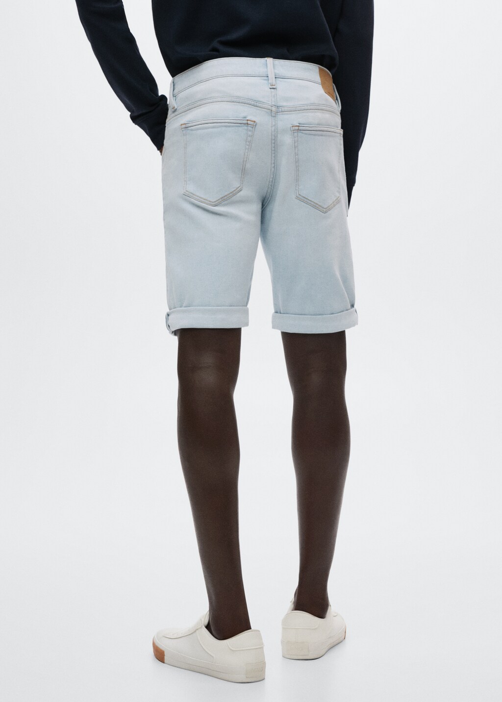 Slim-fit denim bermuda shorts - Reverse of the article