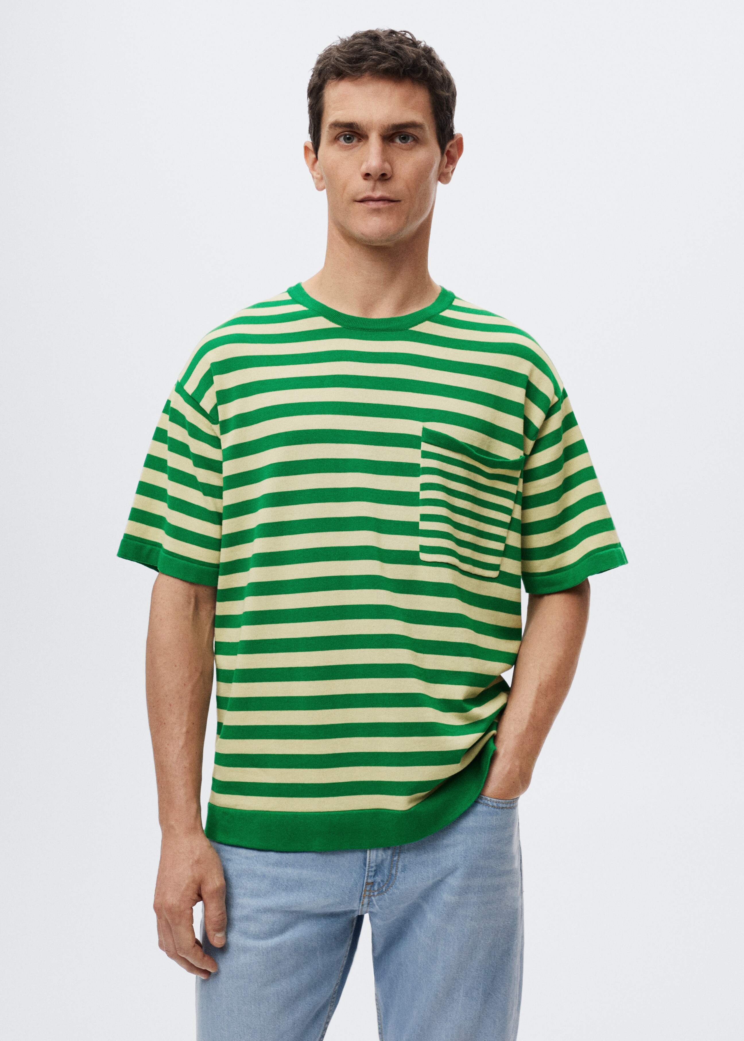 Striped jersey T-shirt - Medium plane