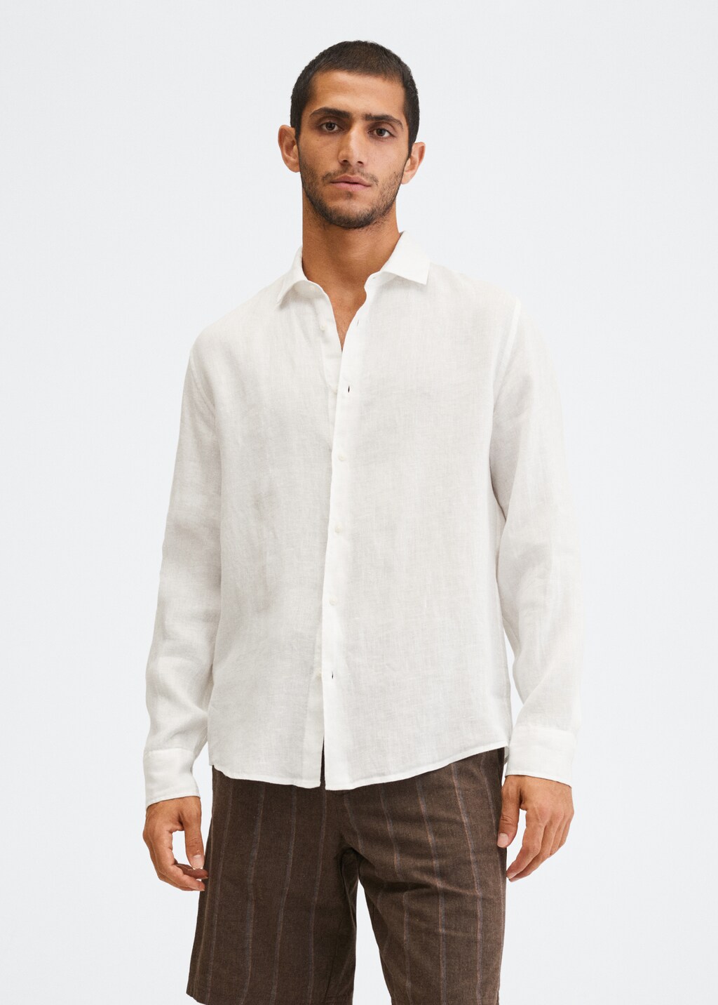 Regular-fit 100% linen shirt - Medium plane