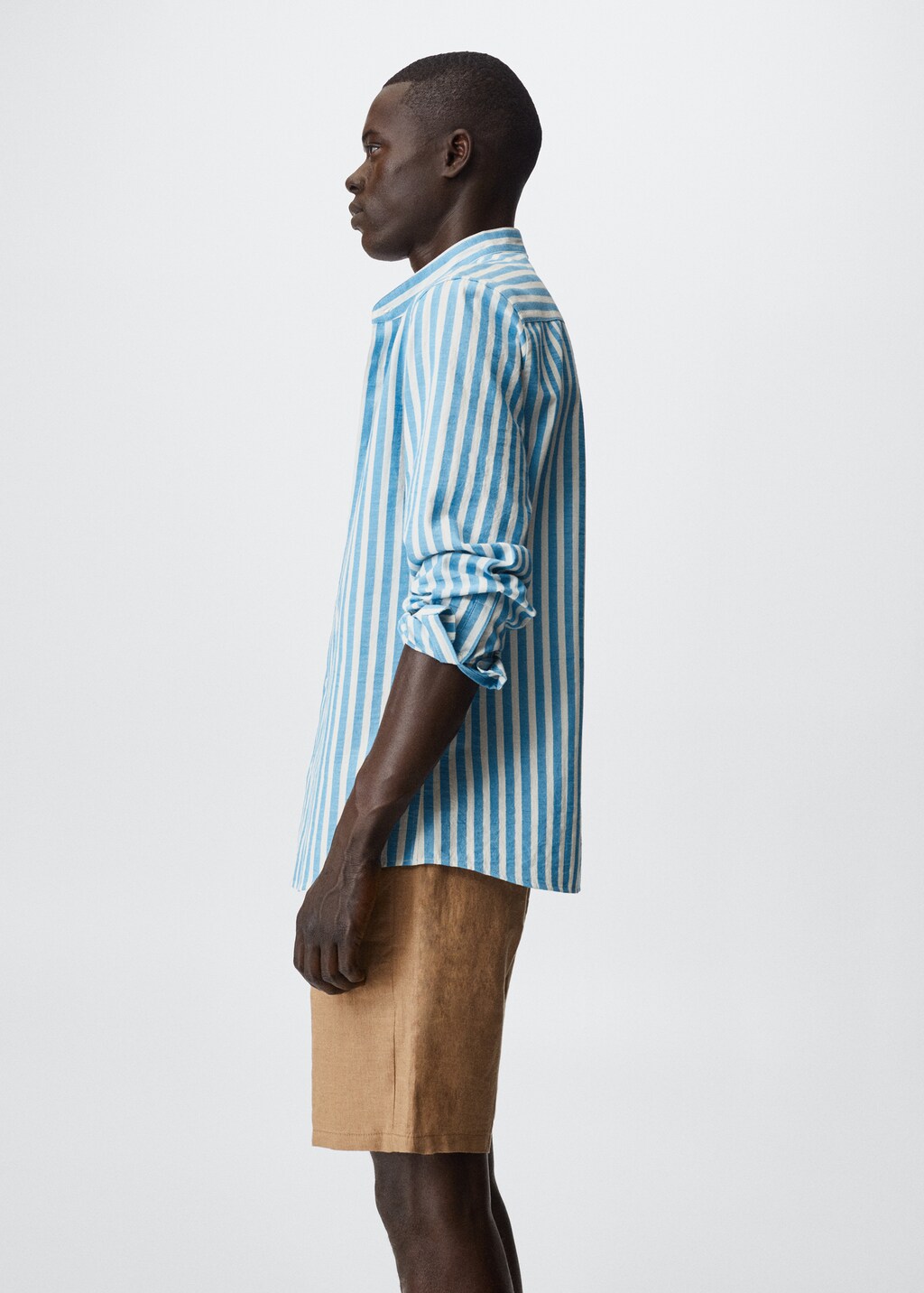 Striped Mao collar shirt - Details of the article 2