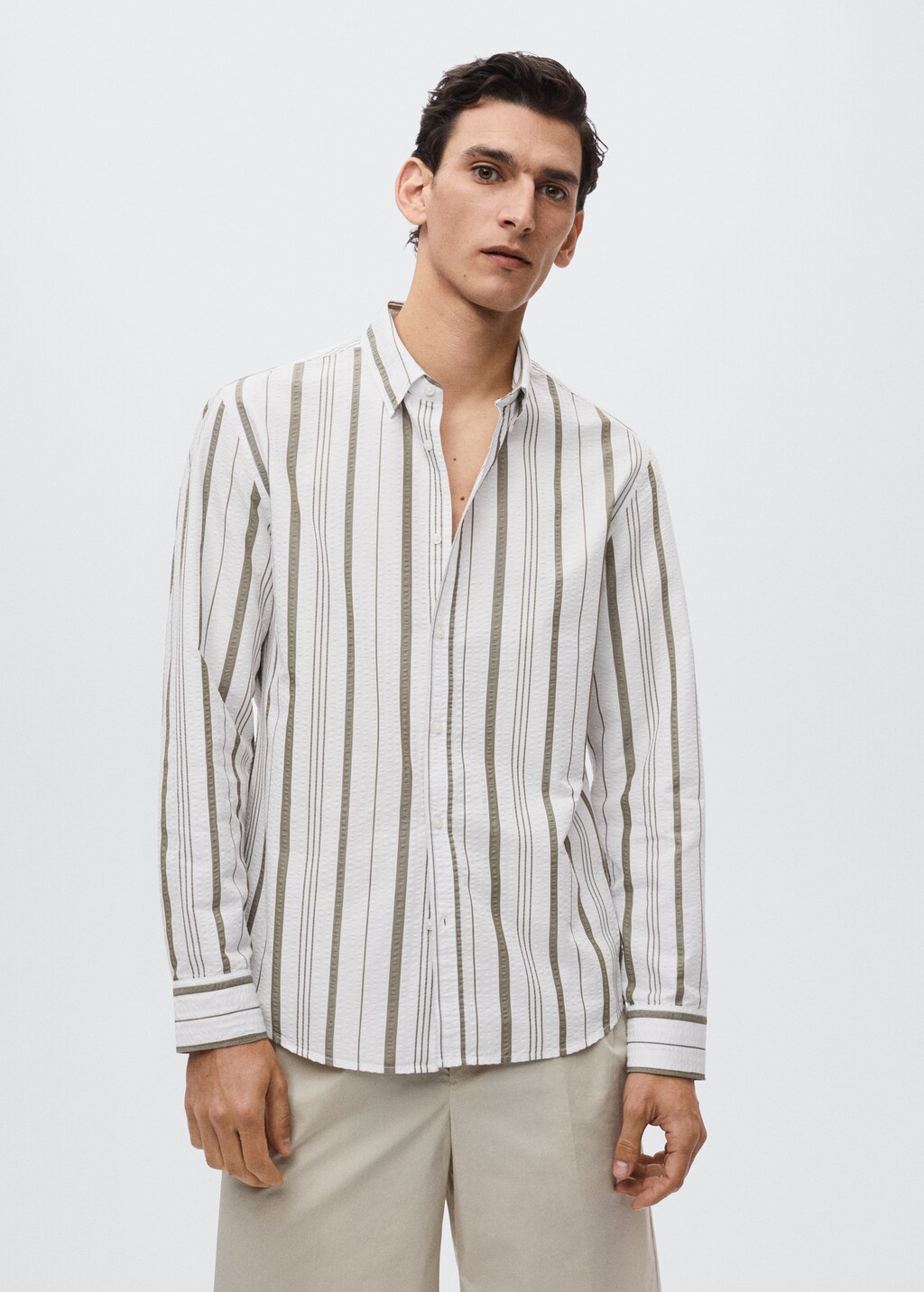 Striped seersucker shirt - Medium plane