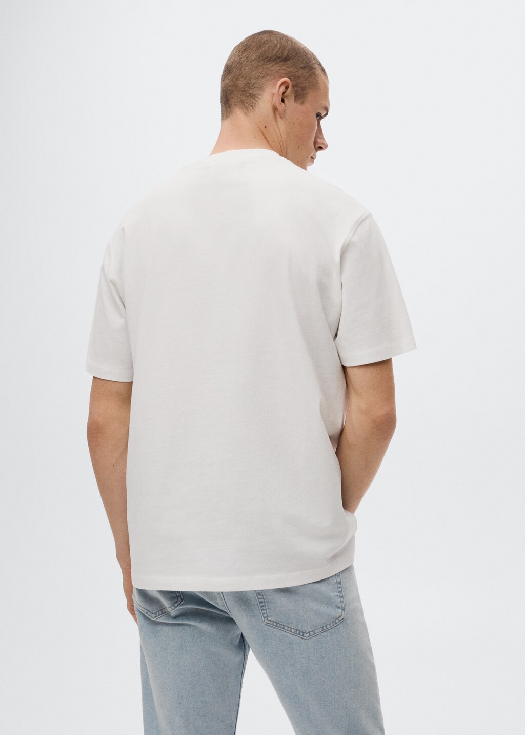 Printed cotton-blend T-shirt - Reverse of the article