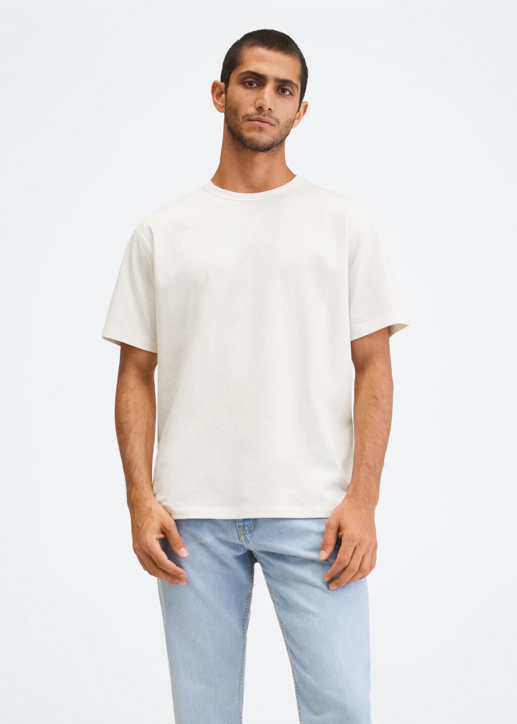 Relaxed fit cotton t-shirt - Medium plane