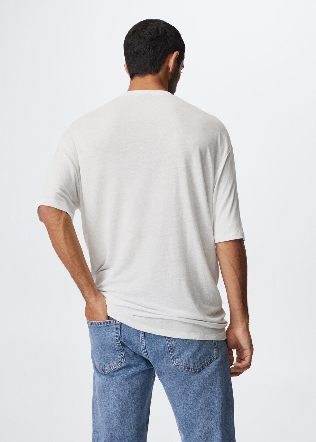 Linen-blend flowy T-shirt - Reverse of the article