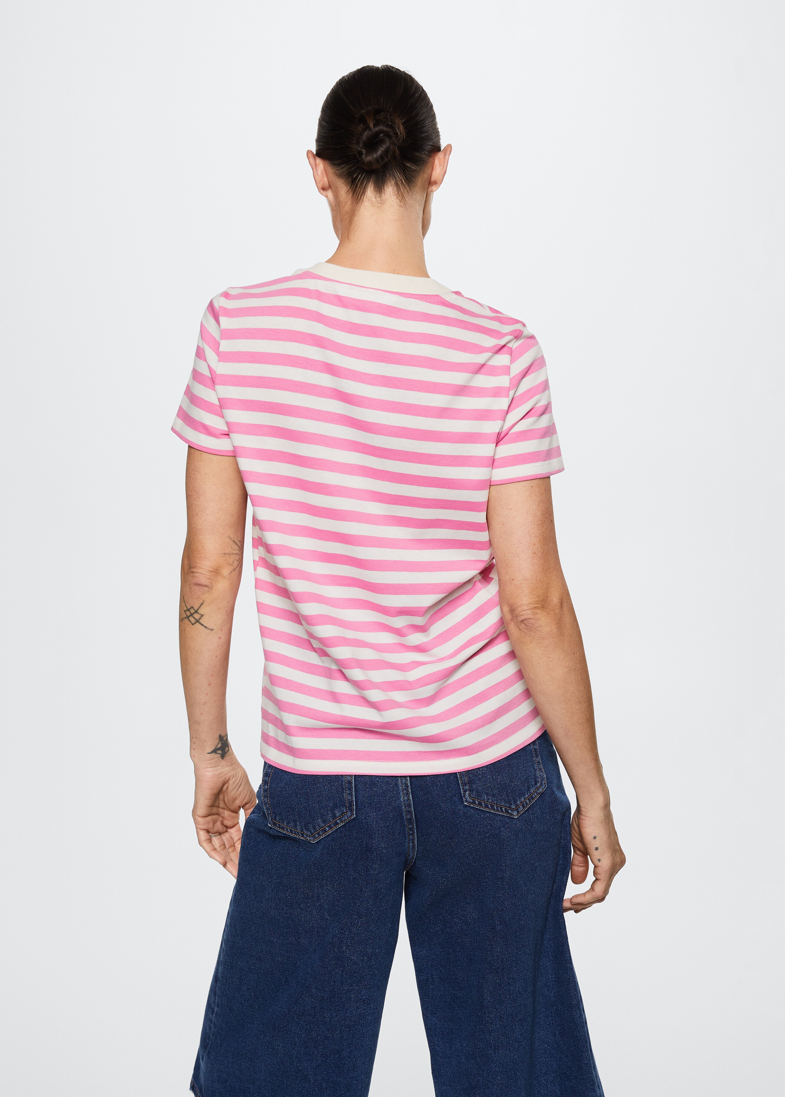 Striped cotton T-shirt - Reverse of the article